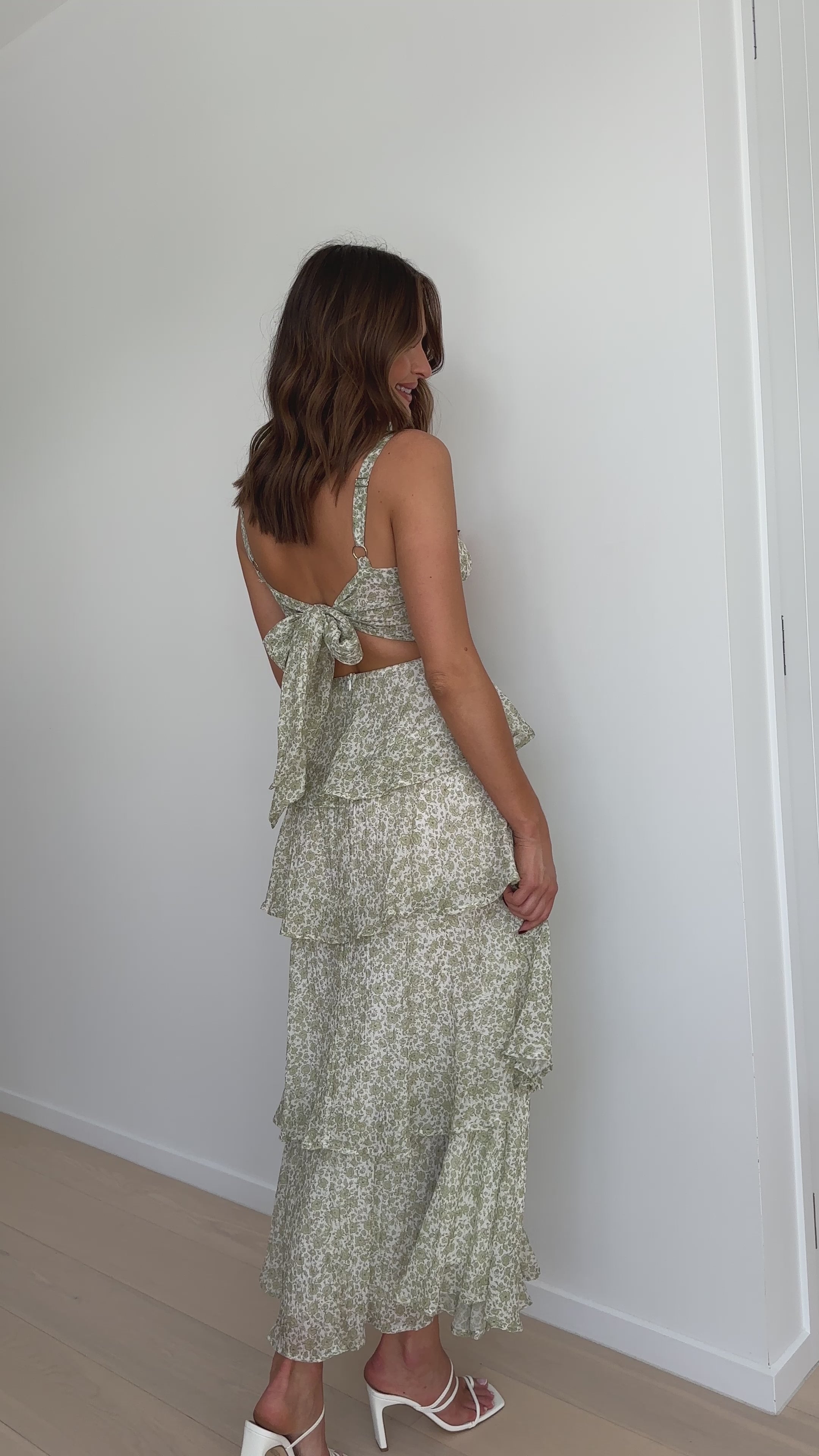 Load video: Page Maxi Dress - Green Floral - Billy J