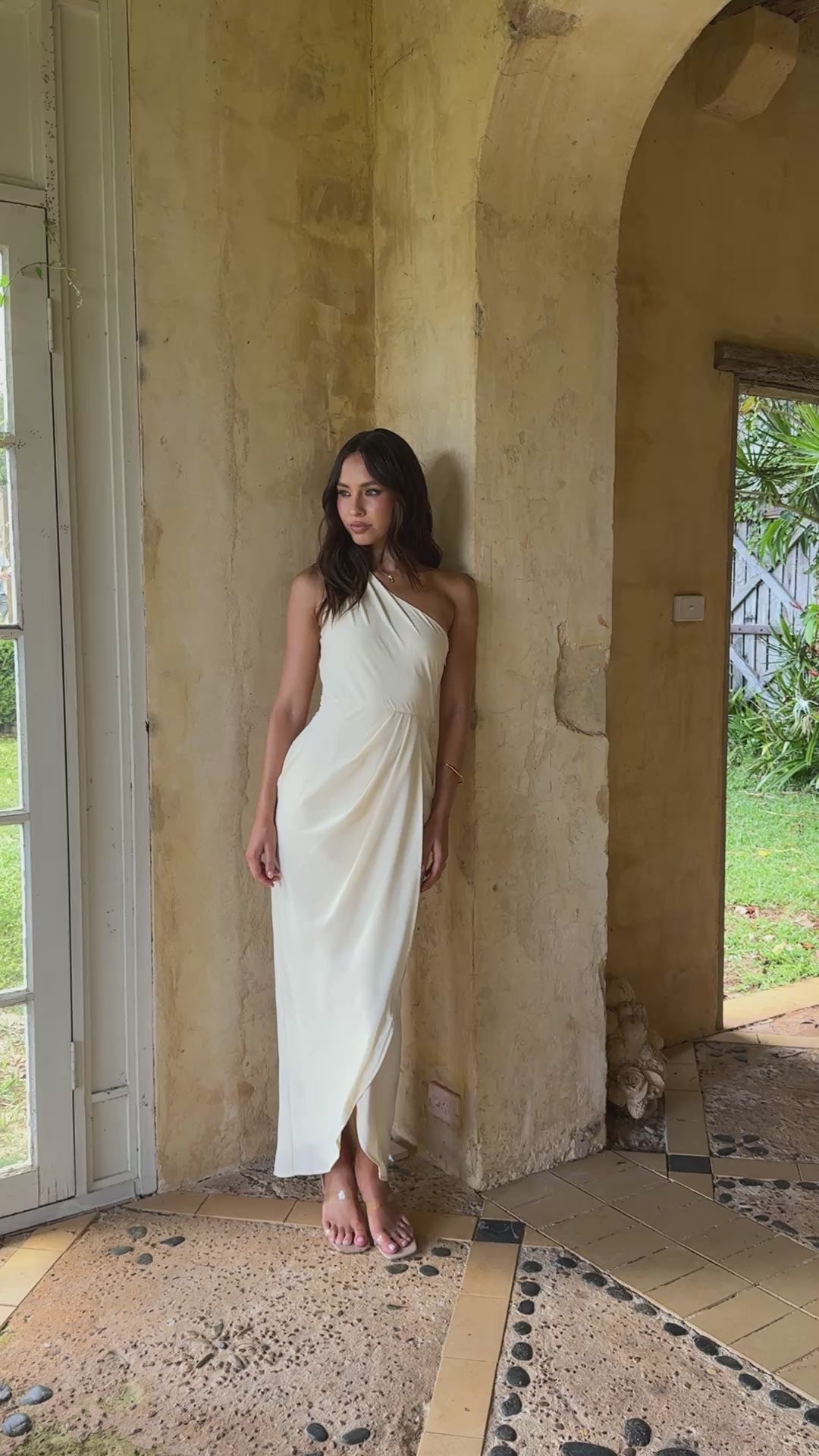 Clara One Shoulder Maxi Dress - Yellow - Billy J