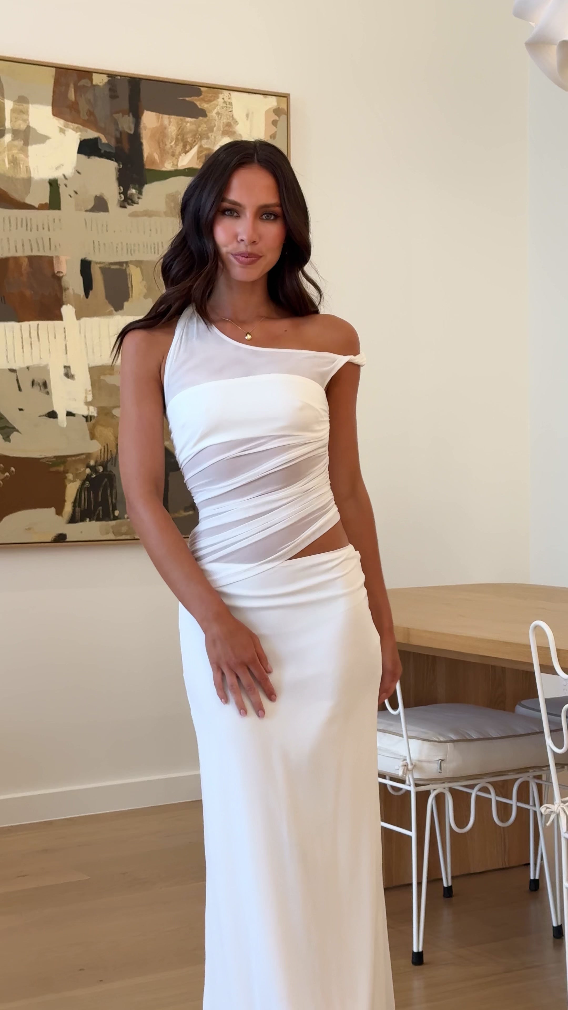Load video: Iantha Maxi Dress - White - Billy J