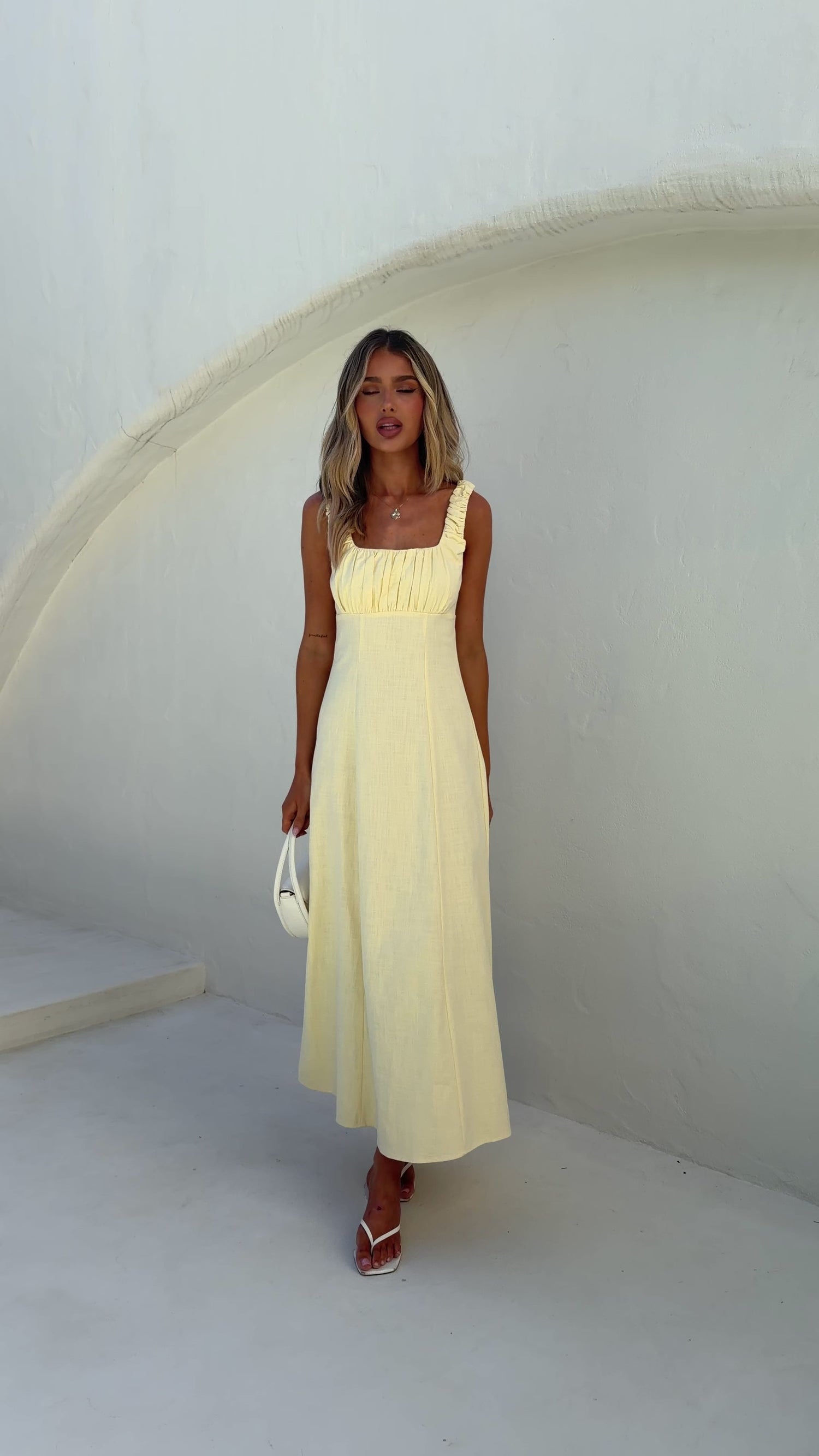 Adley Maxi Dress - Lemon - Billy J