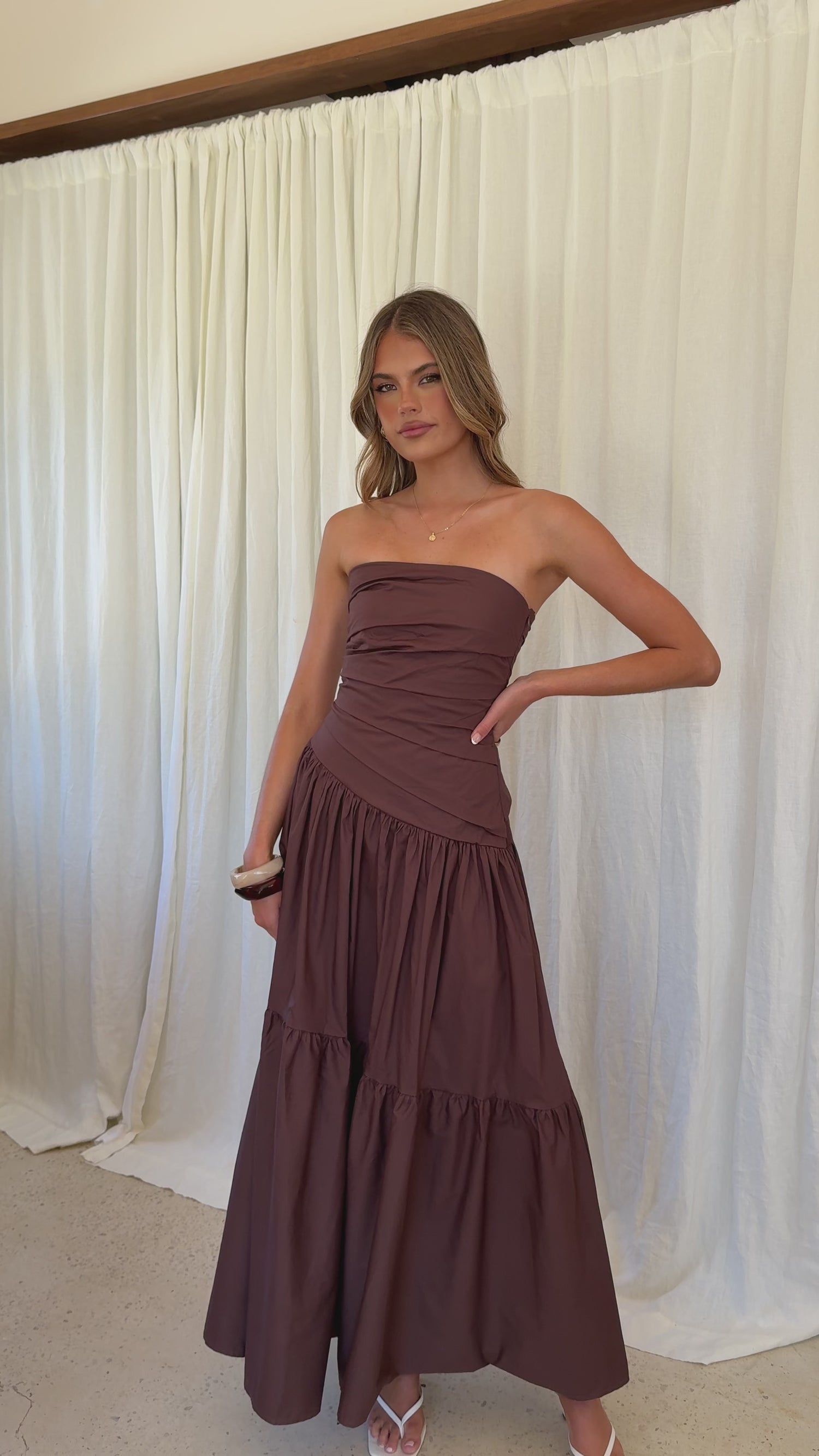 Lola Maxi Dress - Chocolate - Billy J