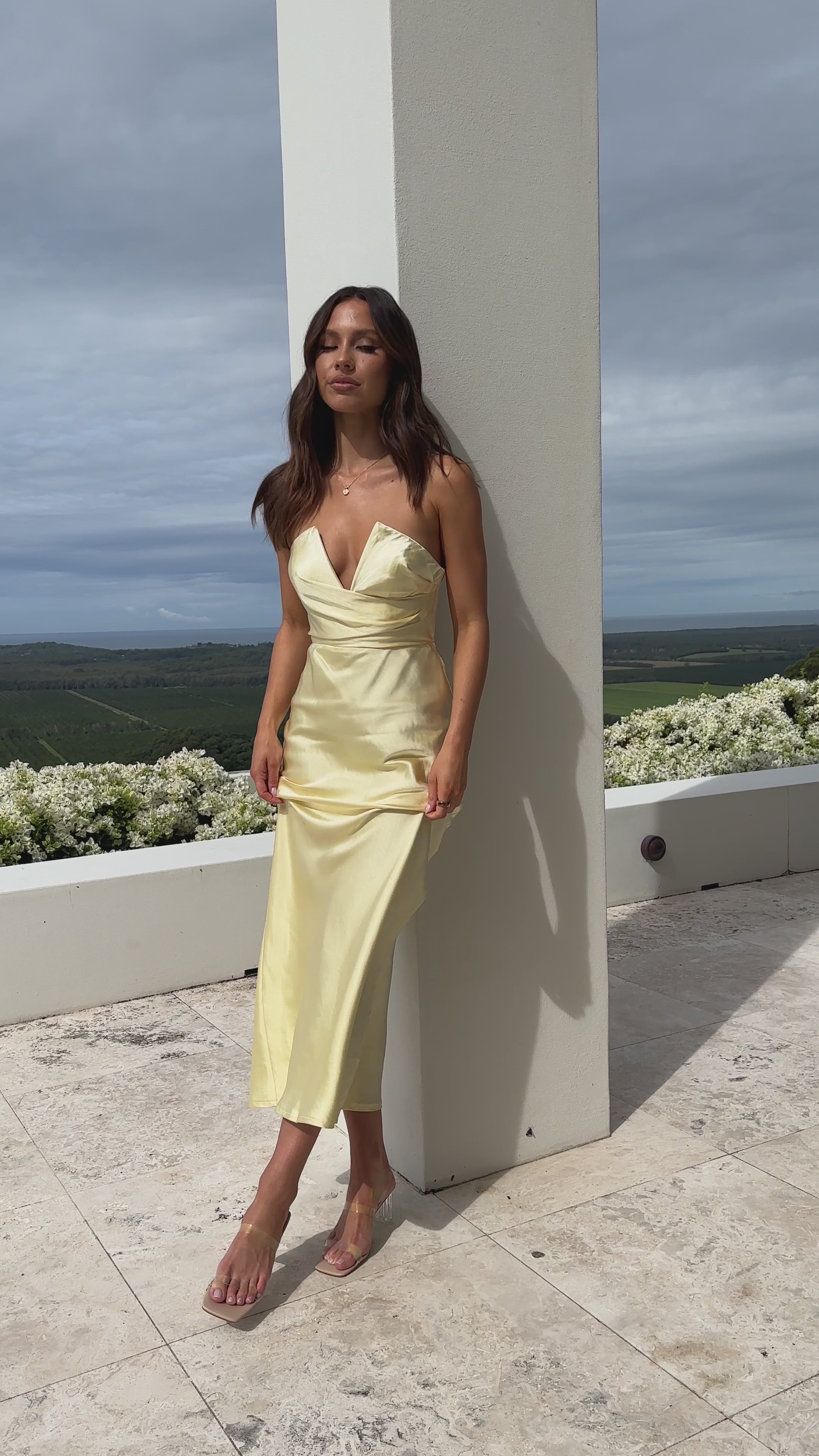 Load video: Valerie Maxi Dress - Yellow - Billy J