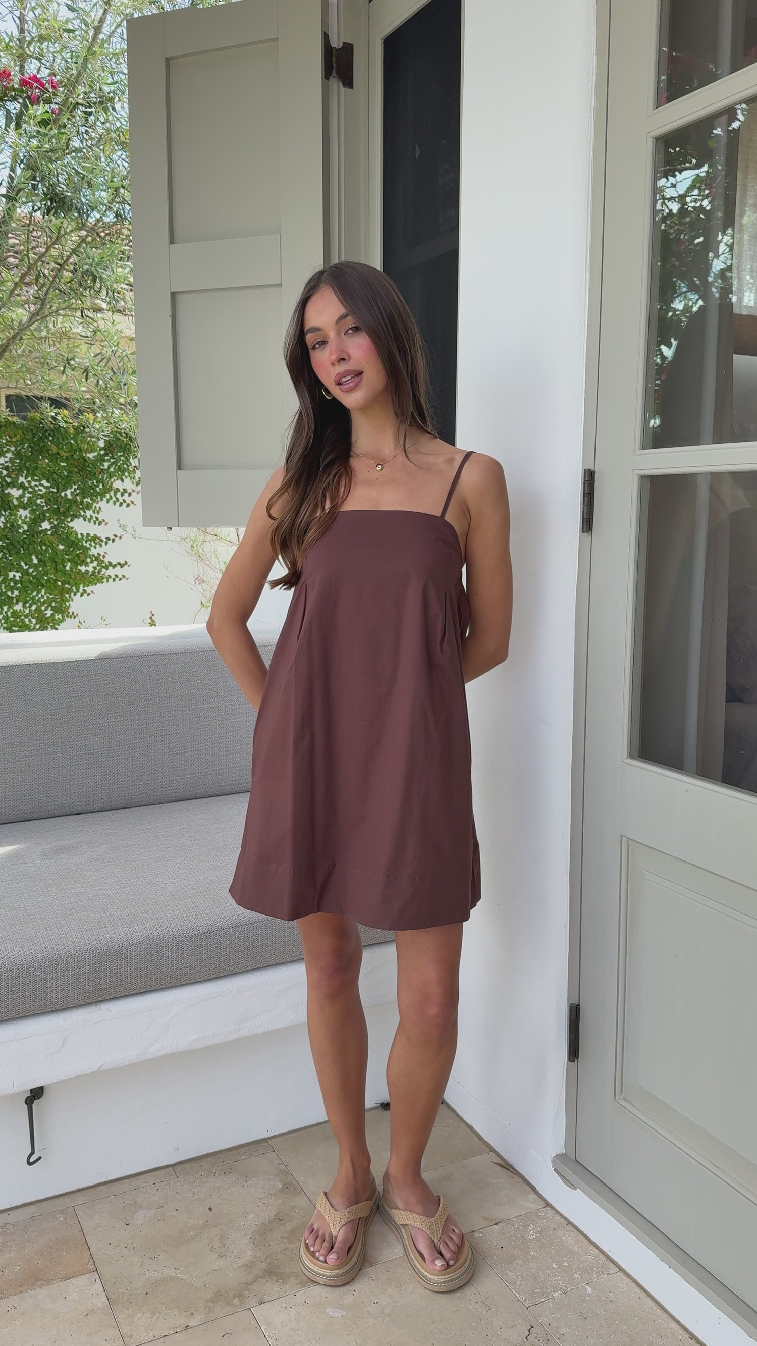 Naeva Mini Dress - Chocolate - Billy J