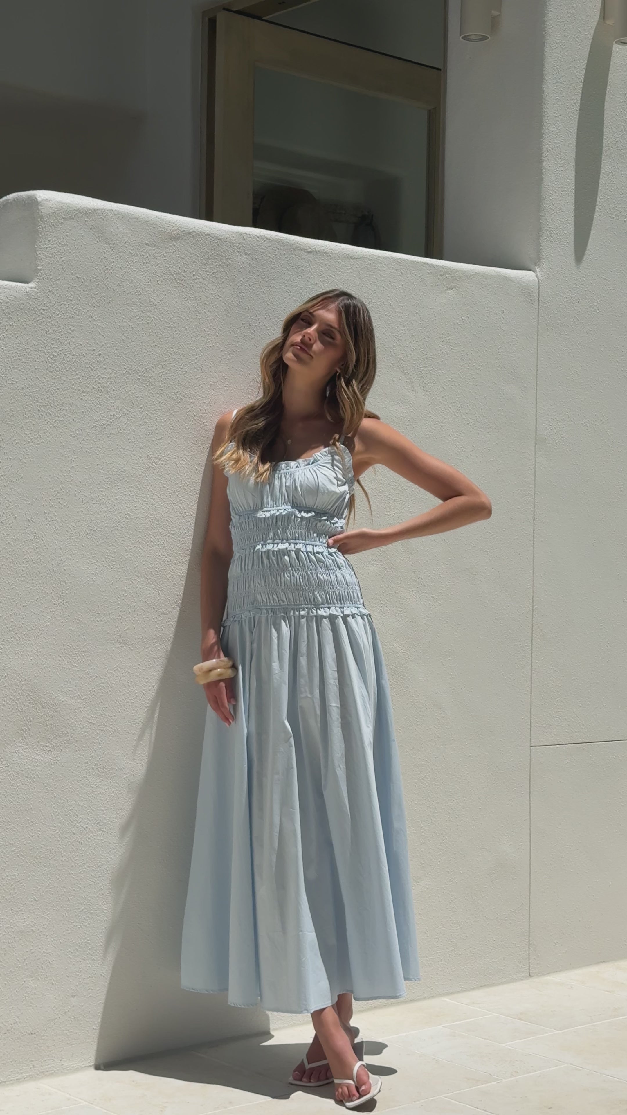 Load video: Vida Maxi Dress - Blue - Billy J
