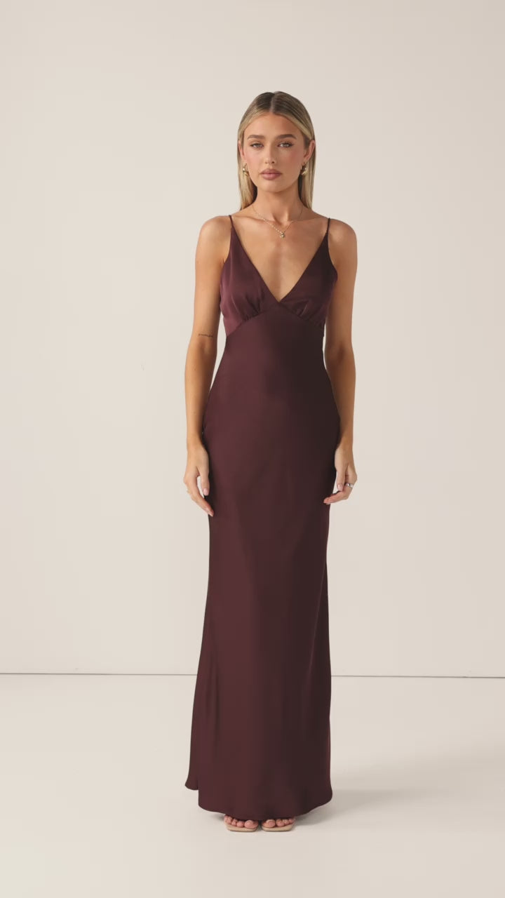 Load video: Ziah Maxi Dress - Chocolate - Billy J