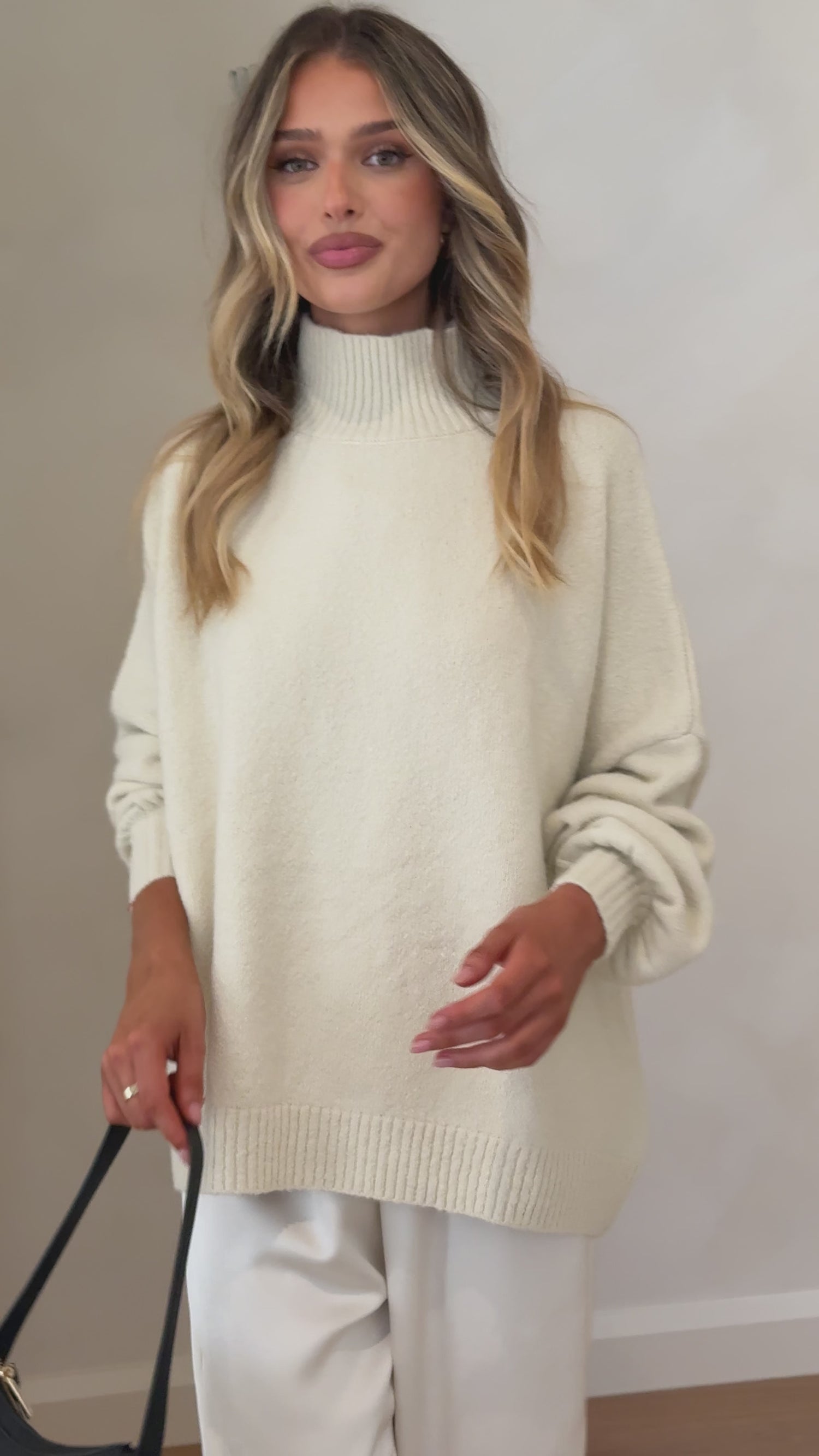 Harita Knitted Sweater - Cream - Billy J