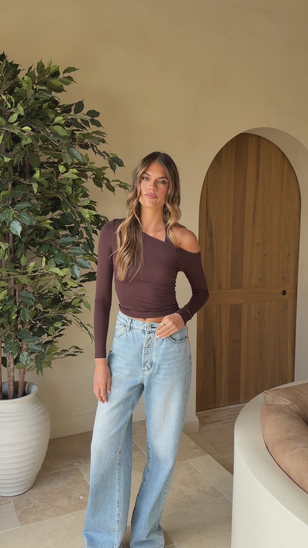 Romy Long Sleeve Top - Chocolate - Billy J