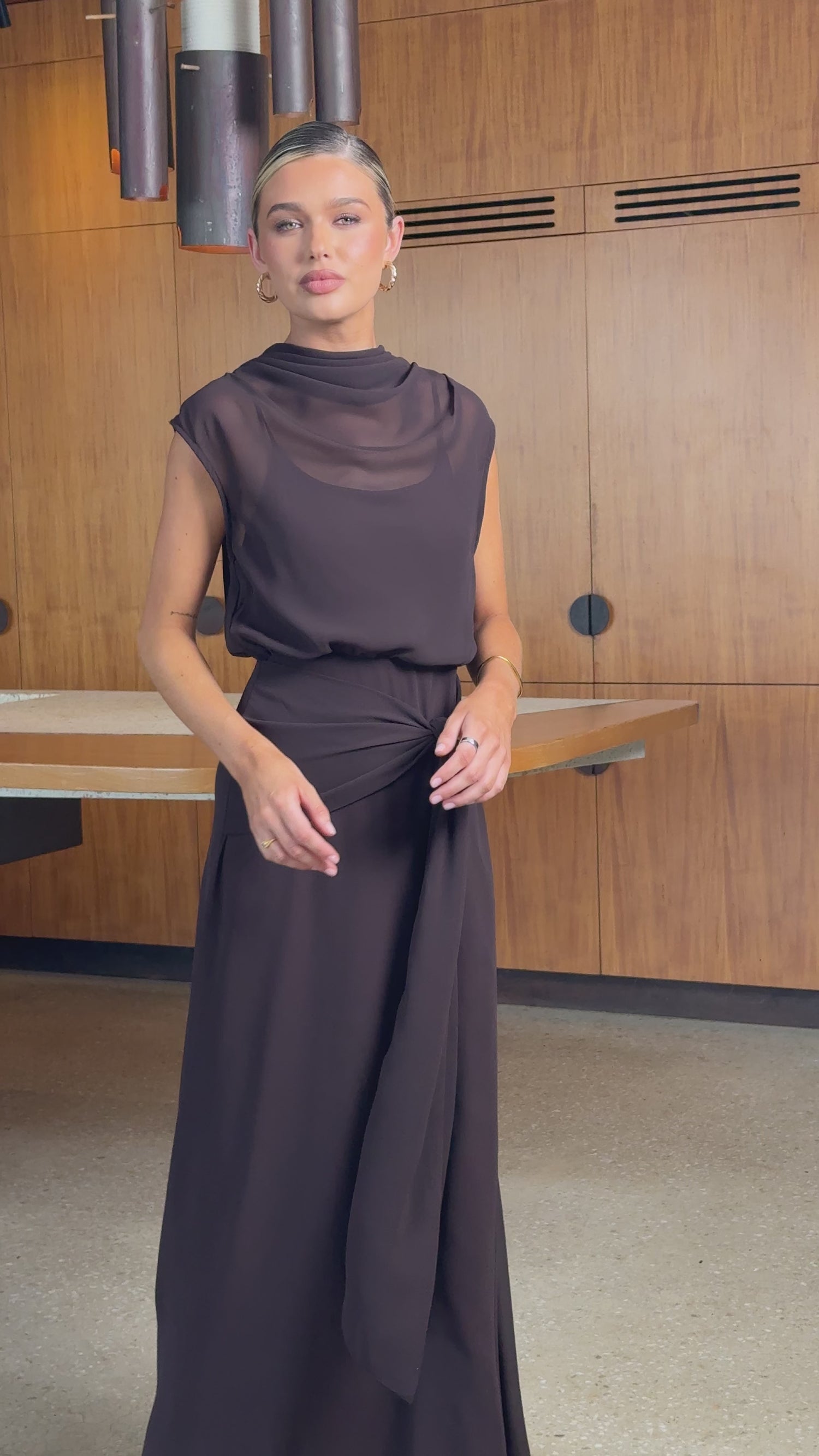 Amarni Maxi Dress - Chocolate - Billy J