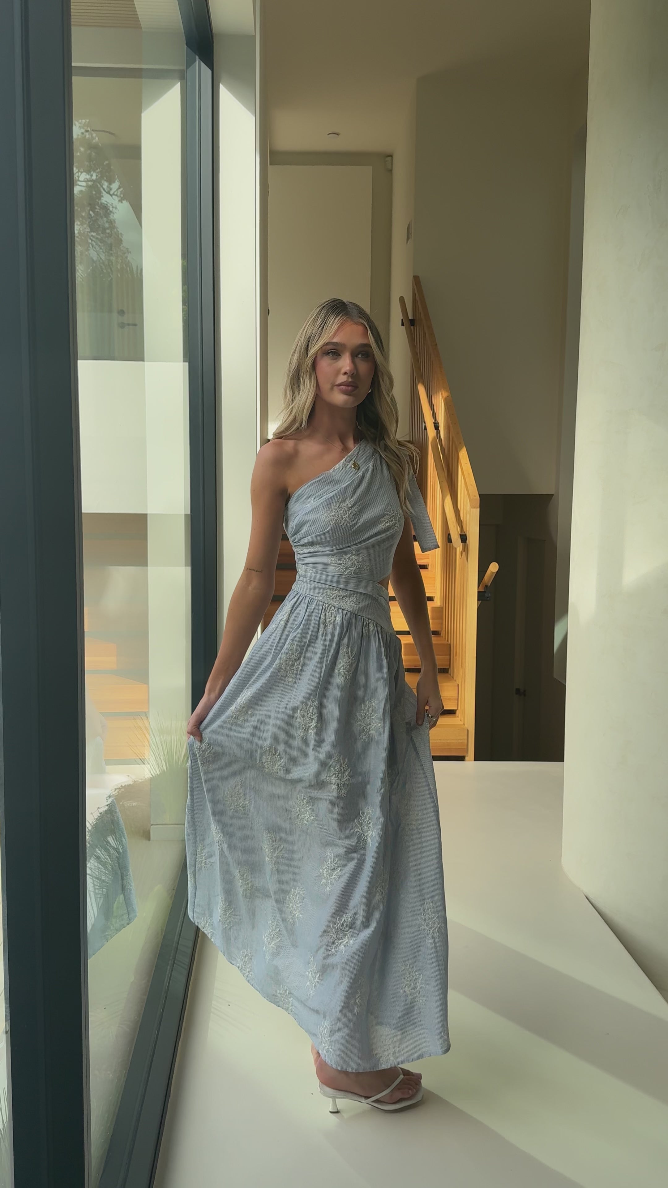 Load video: Laura Maxi Dress - Blue - Billy J