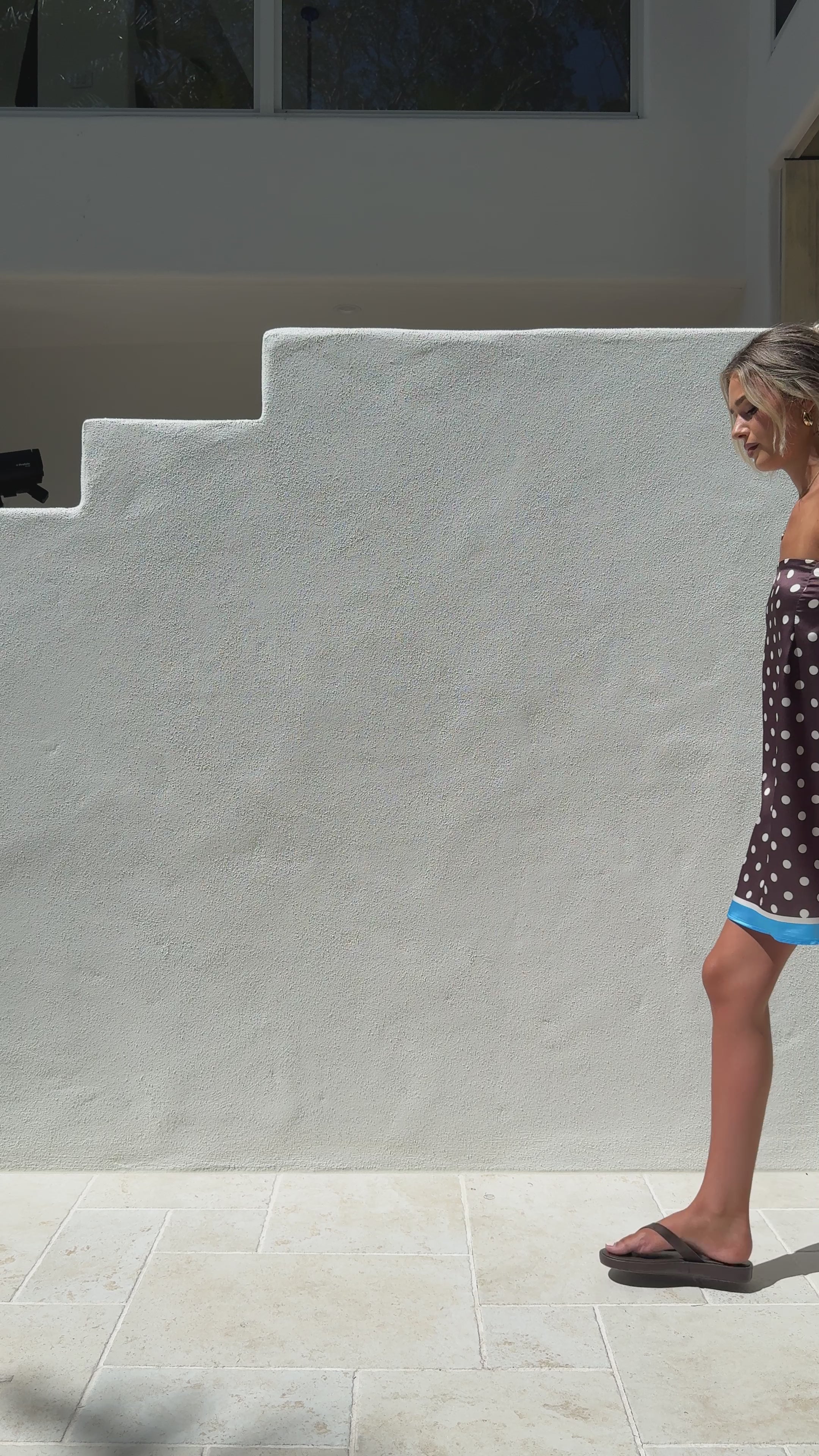 Load video: Linnea Mini Dress - Brown Polka - Billy J