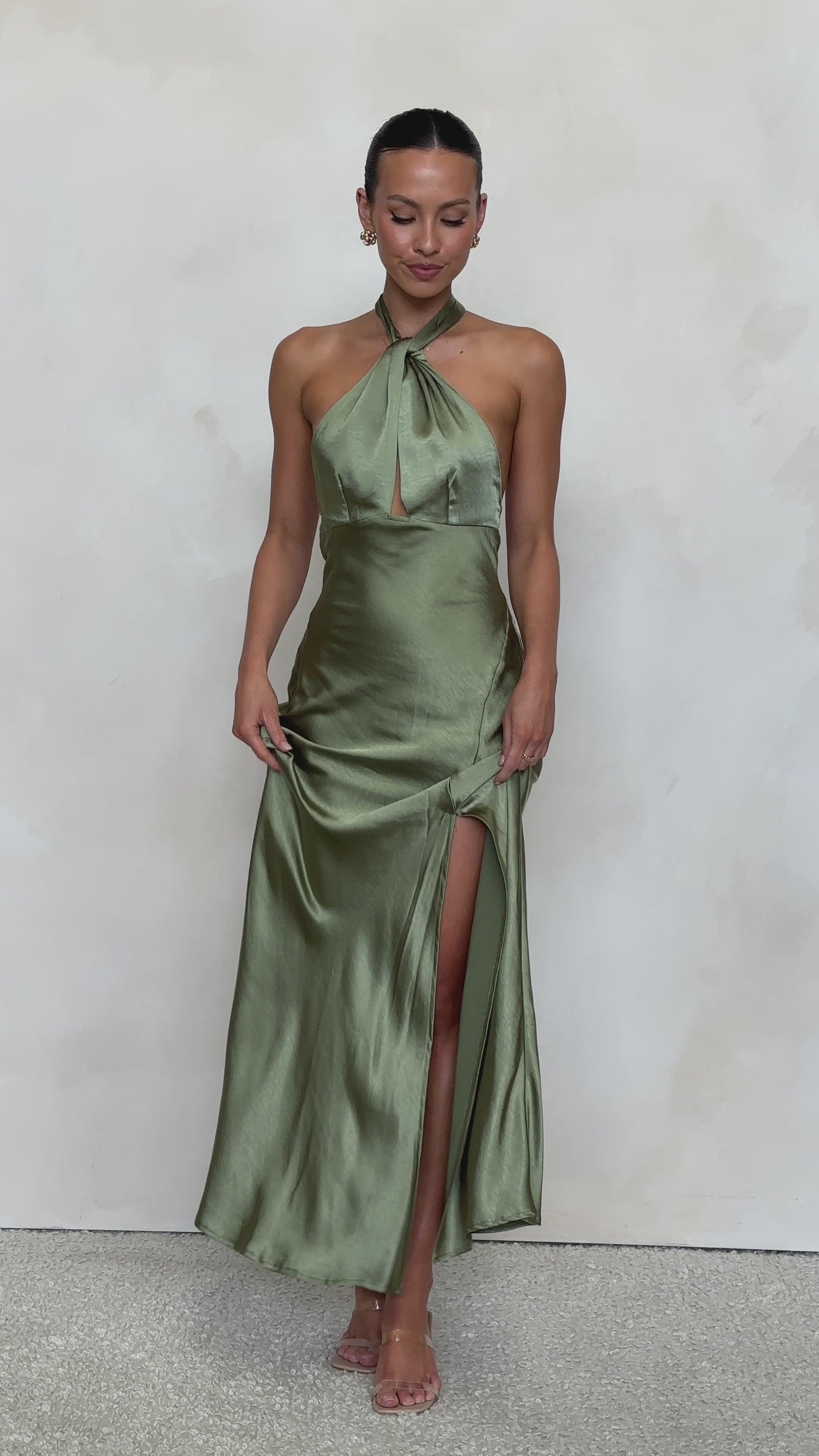 Load video: Amalia Maxi Dress - Olive