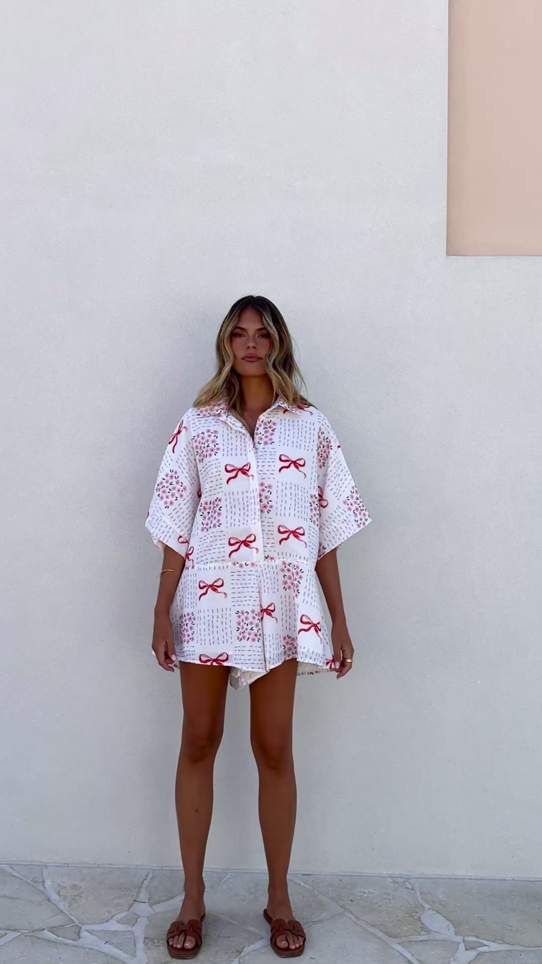 Load video: Alexandria Playsuit - Sweet Bow Pink - Billy J
