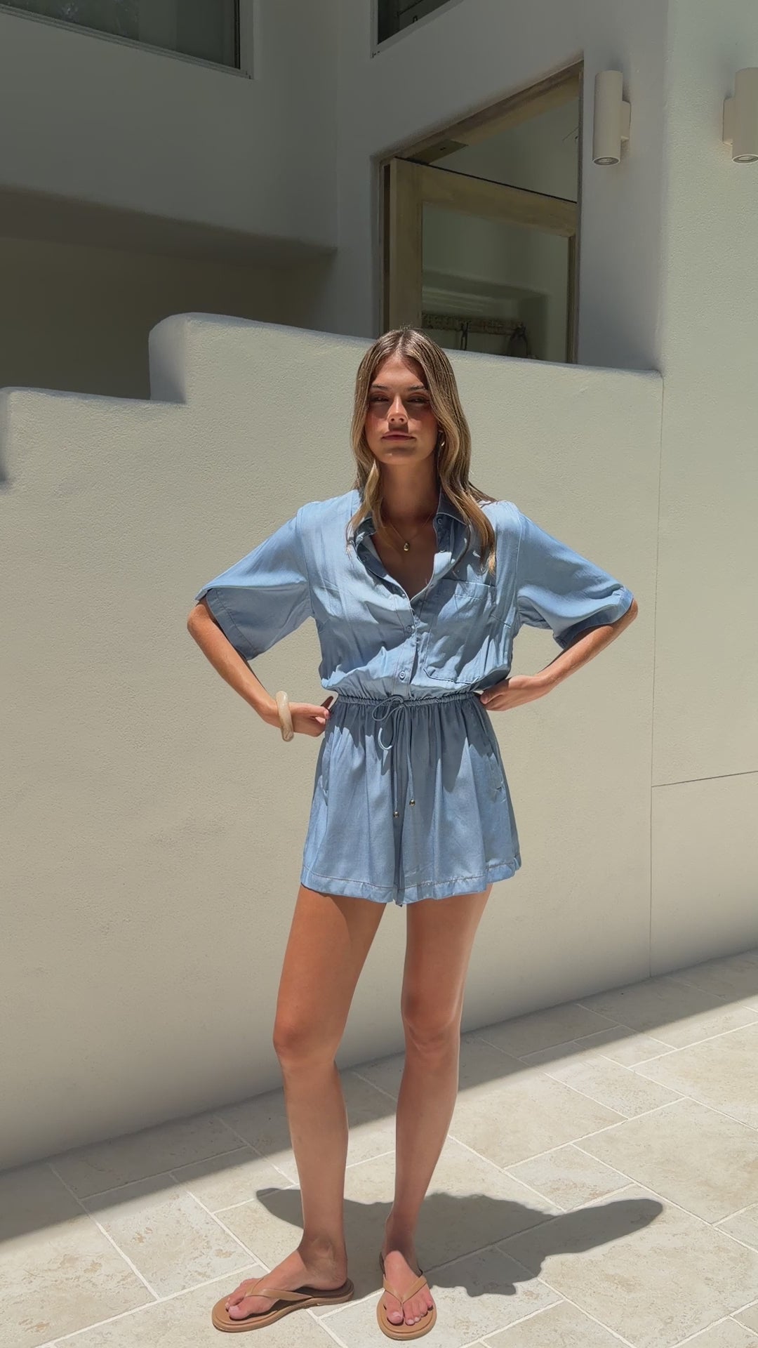 Load video: Melana Playsuit - Blue - Billy J