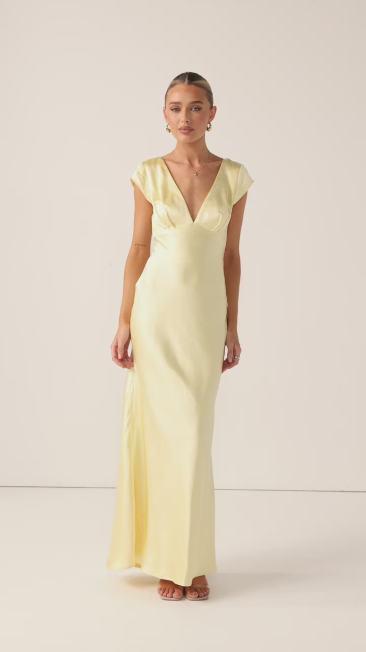 Load video: Amelia Maxi Dress - Yellow - Billy J