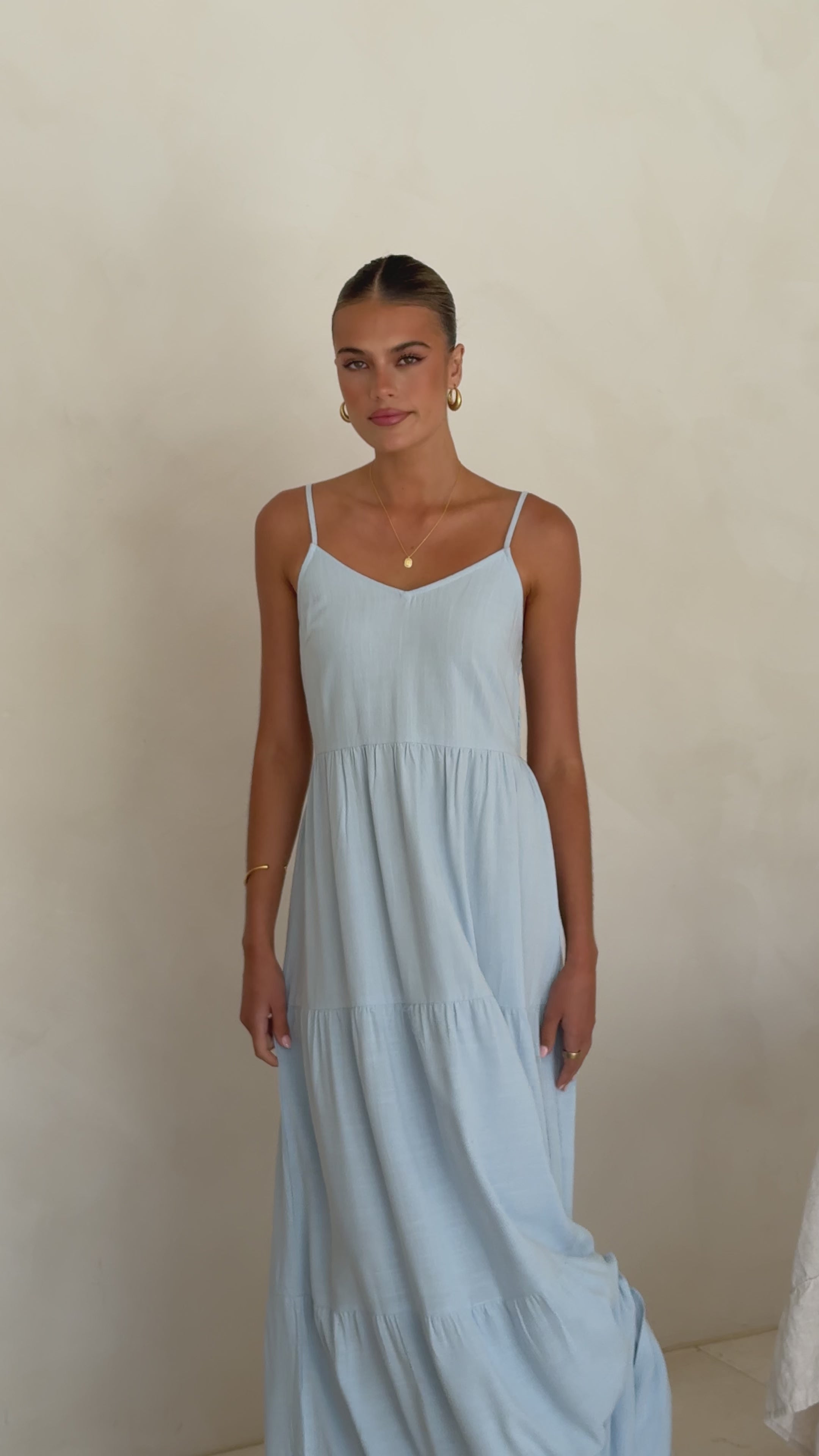 Load video: Shelley Maxi Dress - Blue - Billy J