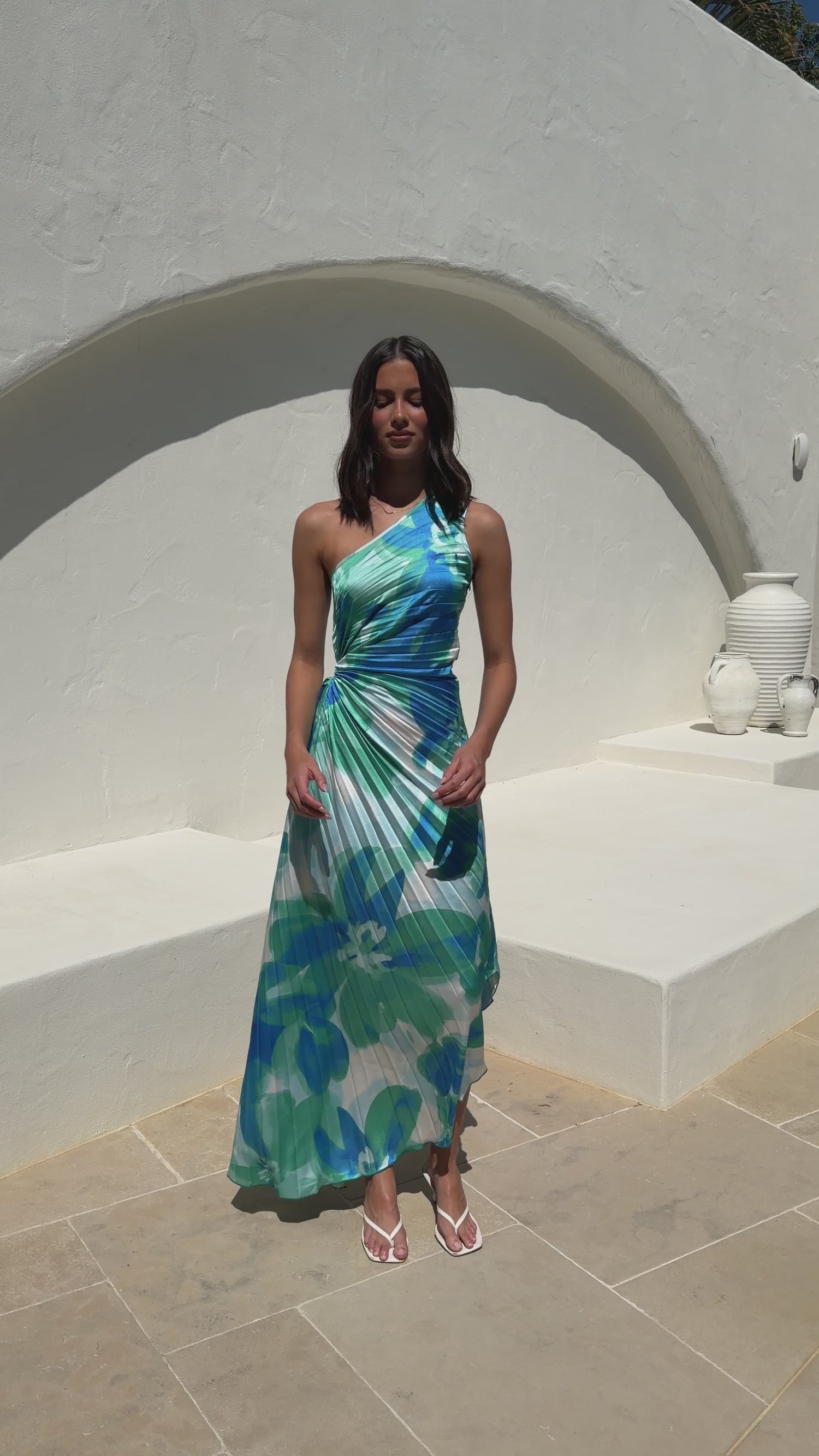 Takoda Maxi Dress - Blue/Green Floral - Billy J