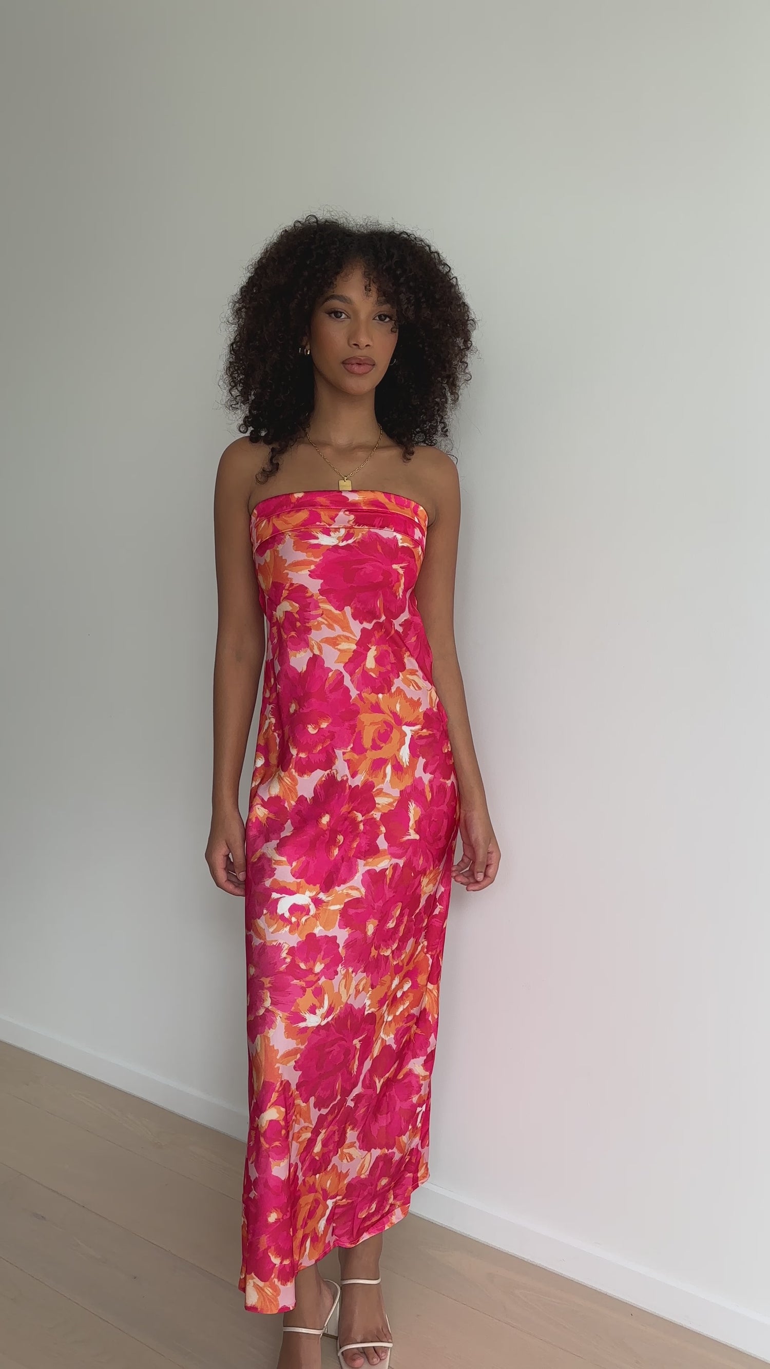 Miya Maxi Dress - Pink/Red Floral - Billy J