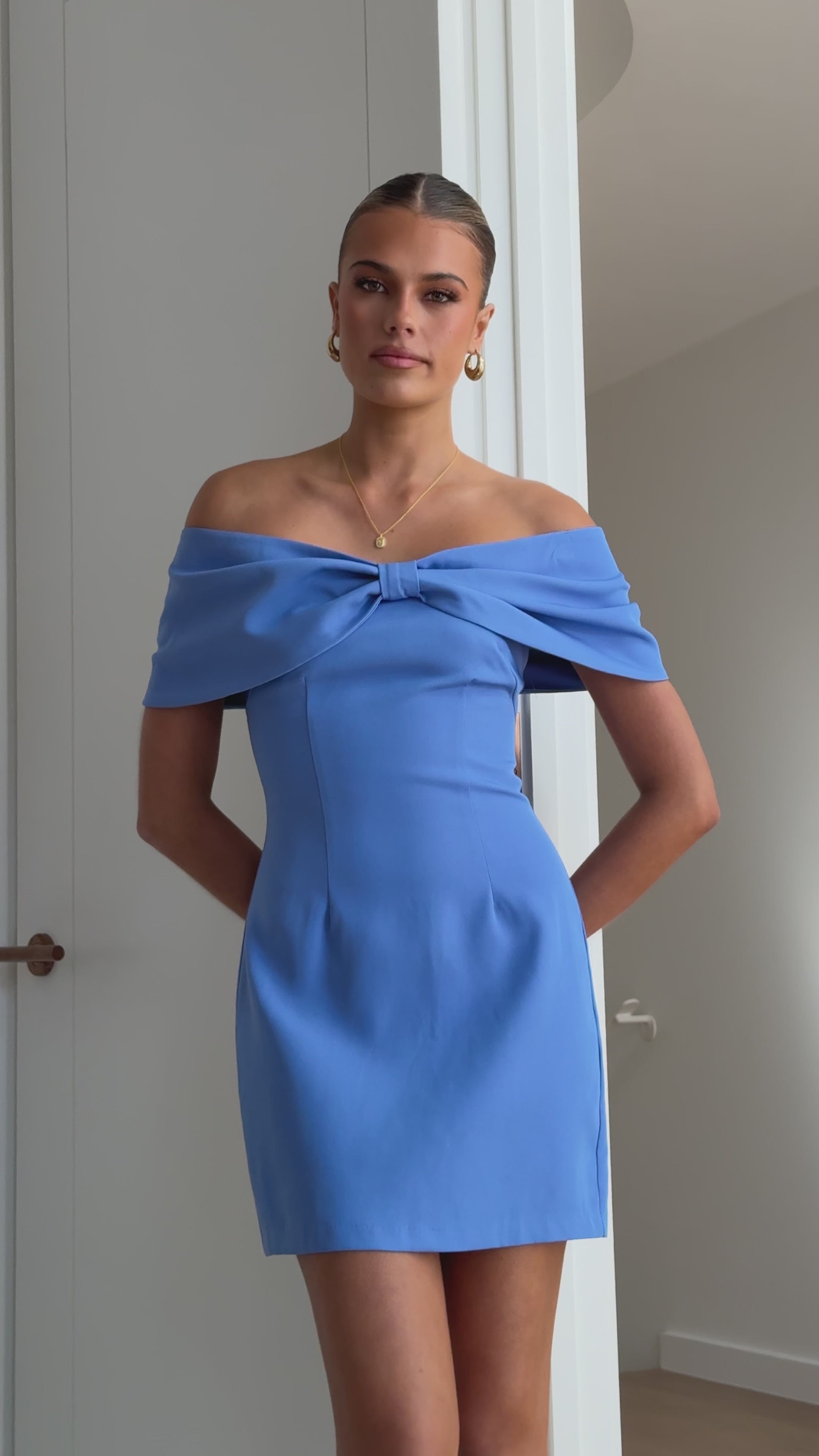 Load video: Mia Mini Dress - Blue - Billy J