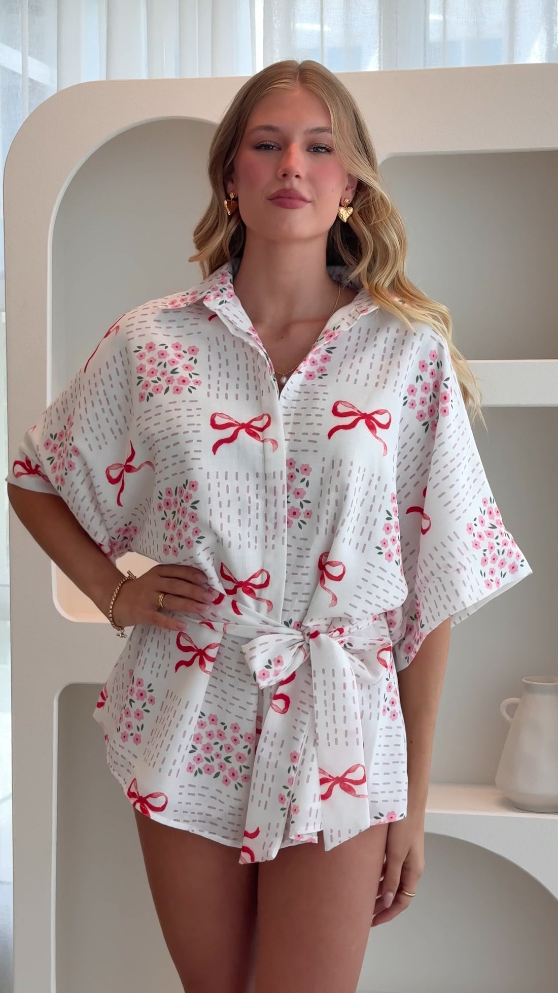 Alexandria Playsuit - Sweet Bow Pink - Billy J