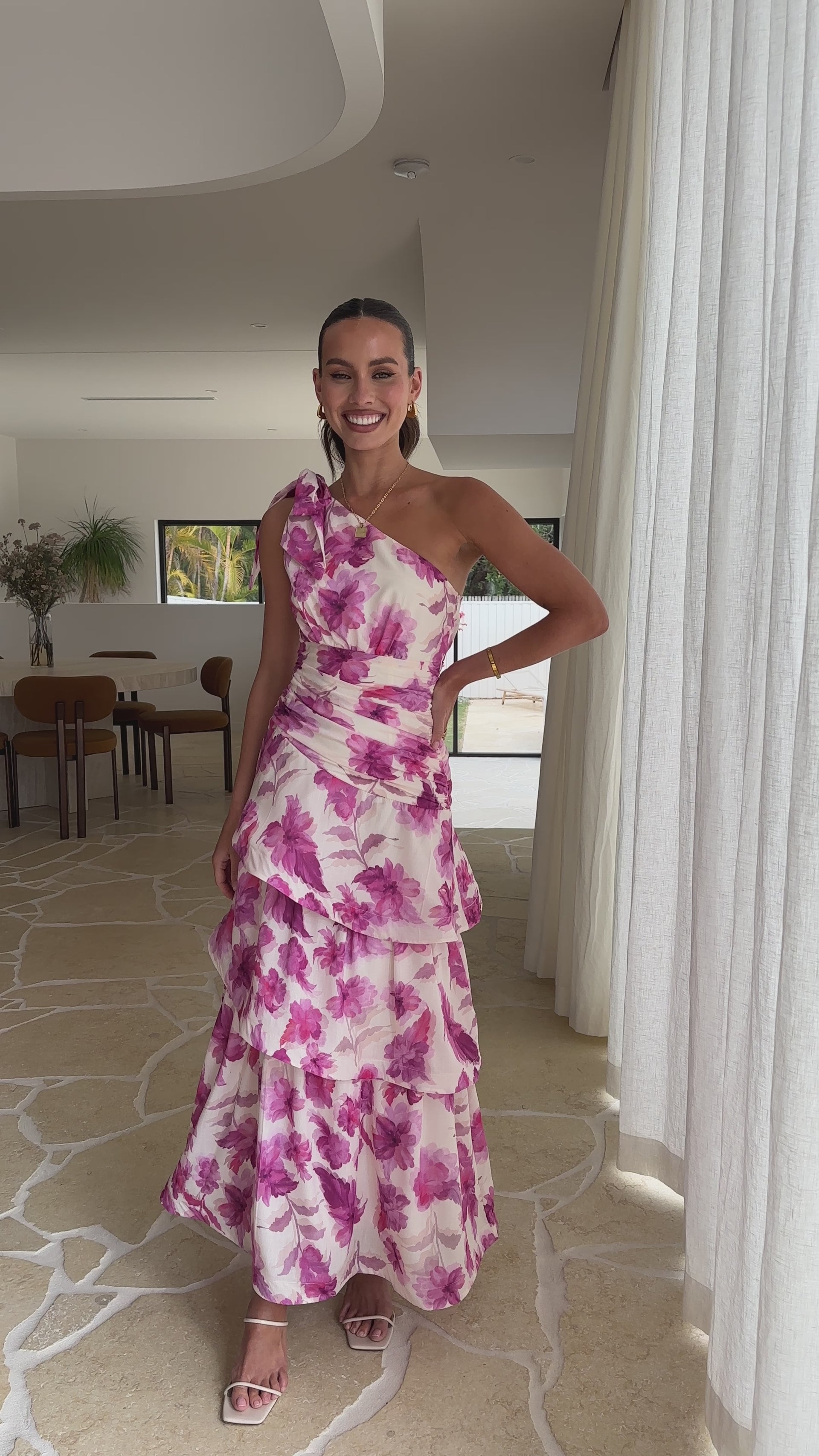 billy j one shoulder maxi dress Odilie One Shoulder Maxi Dress - Pink Floral - Buy Women's Dresses