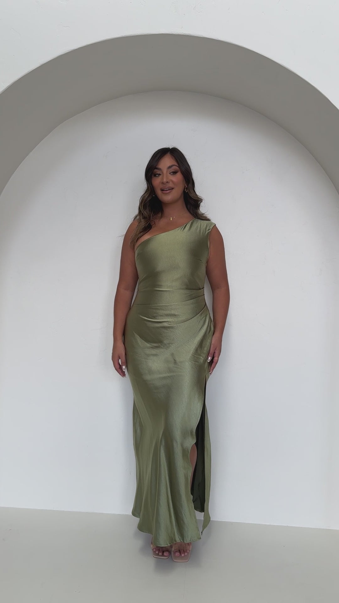Load video: Victoria Maxi Dress - Olive - Billy J