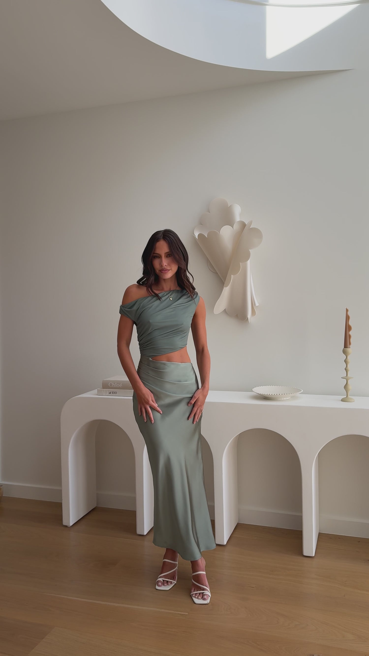Ruby Asymmetrical Maxi Dress - Sage - Billy J