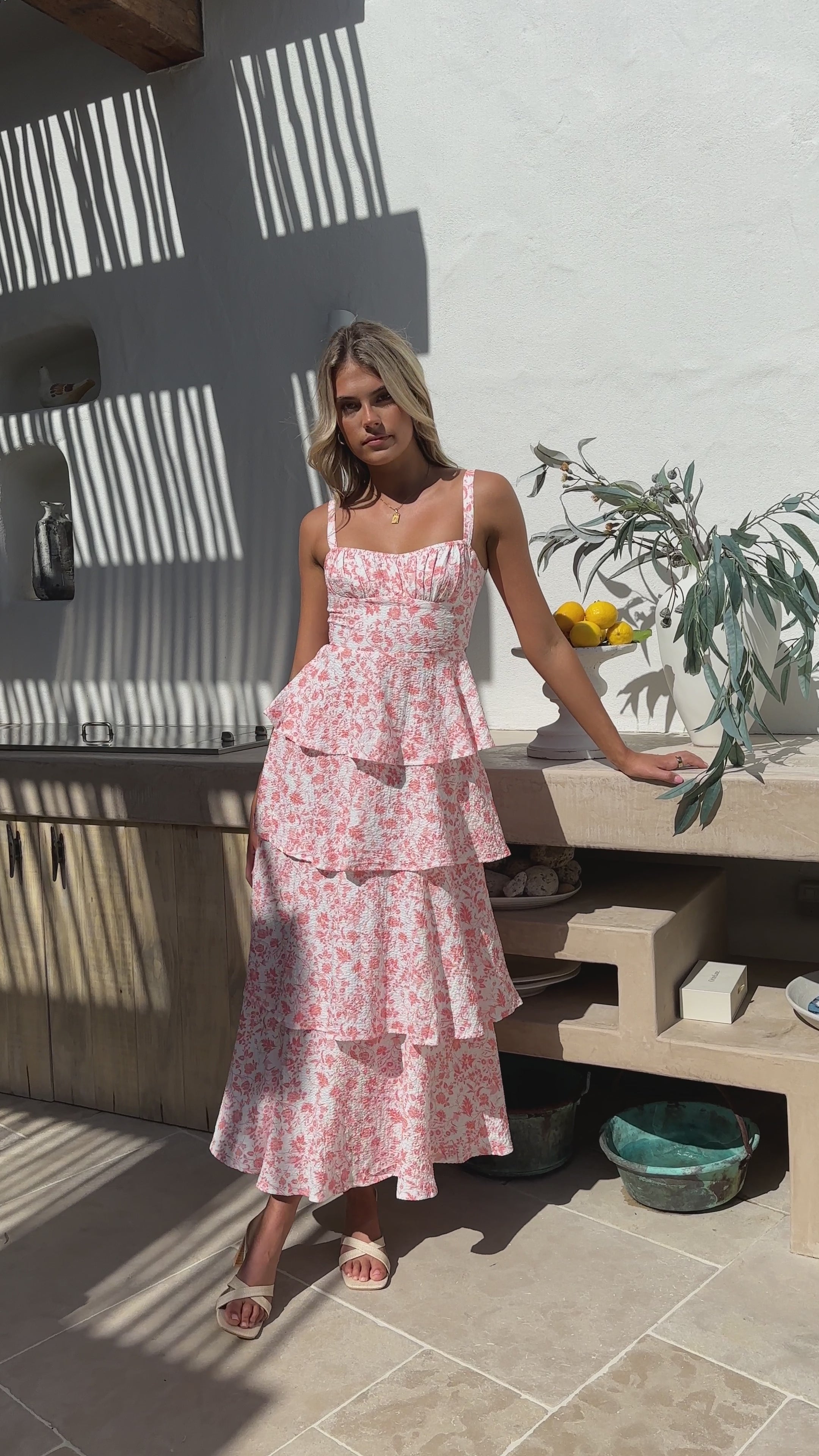 Load video: Page Maxi Dress - Peach Floral - Billy J