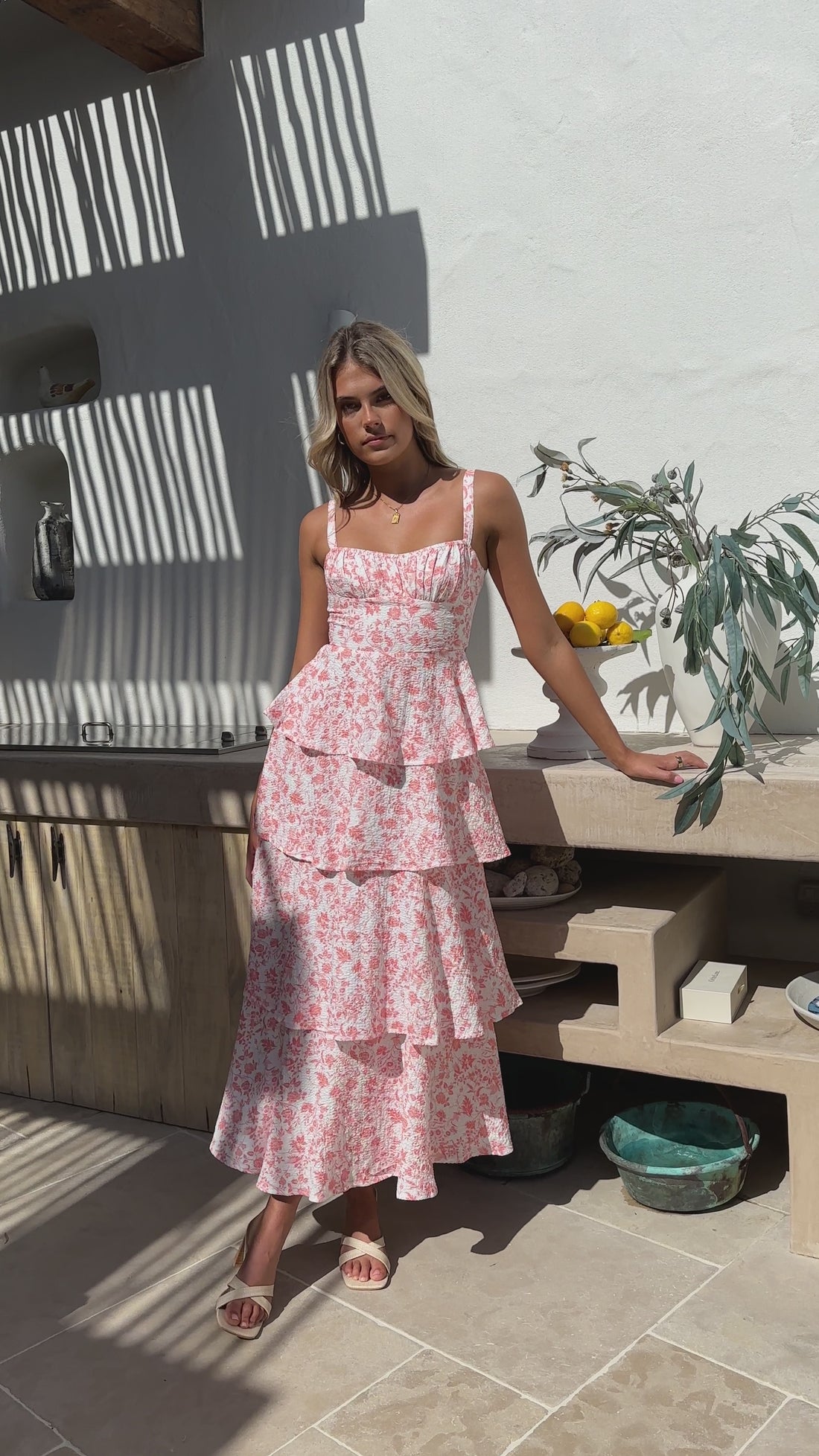 Page Maxi Dress - Peach Floral - Billy J