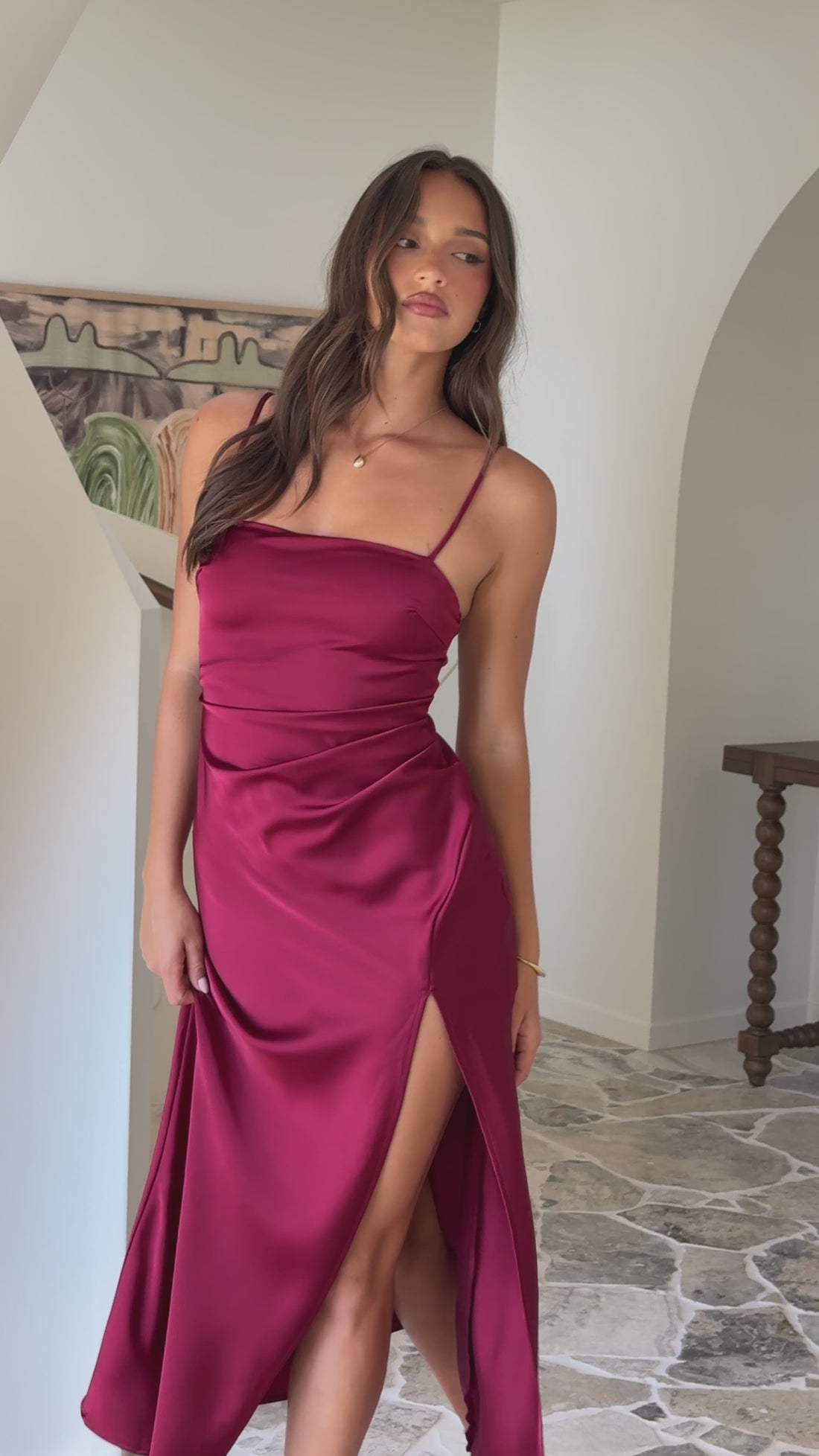 Ilana Maxi Dress - Wine - Billy J