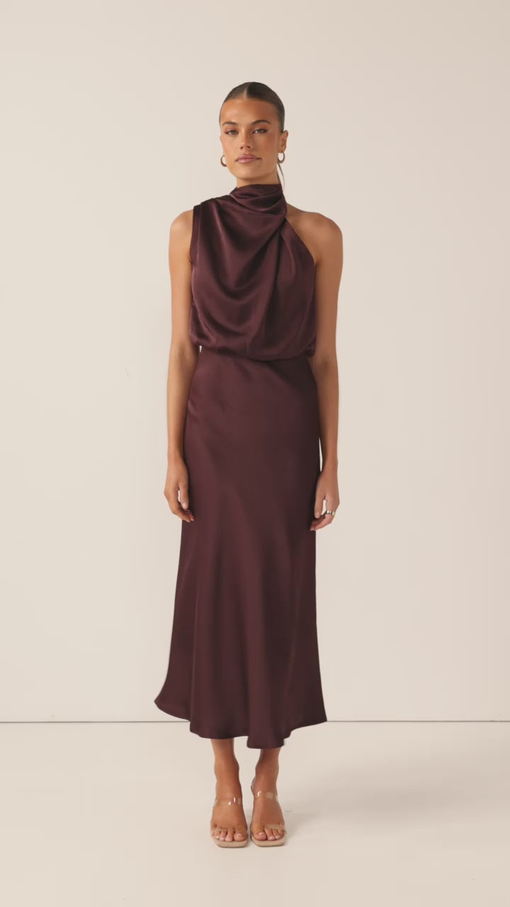 Load video: Esther Maxi Dress - Chocolate - Billy J