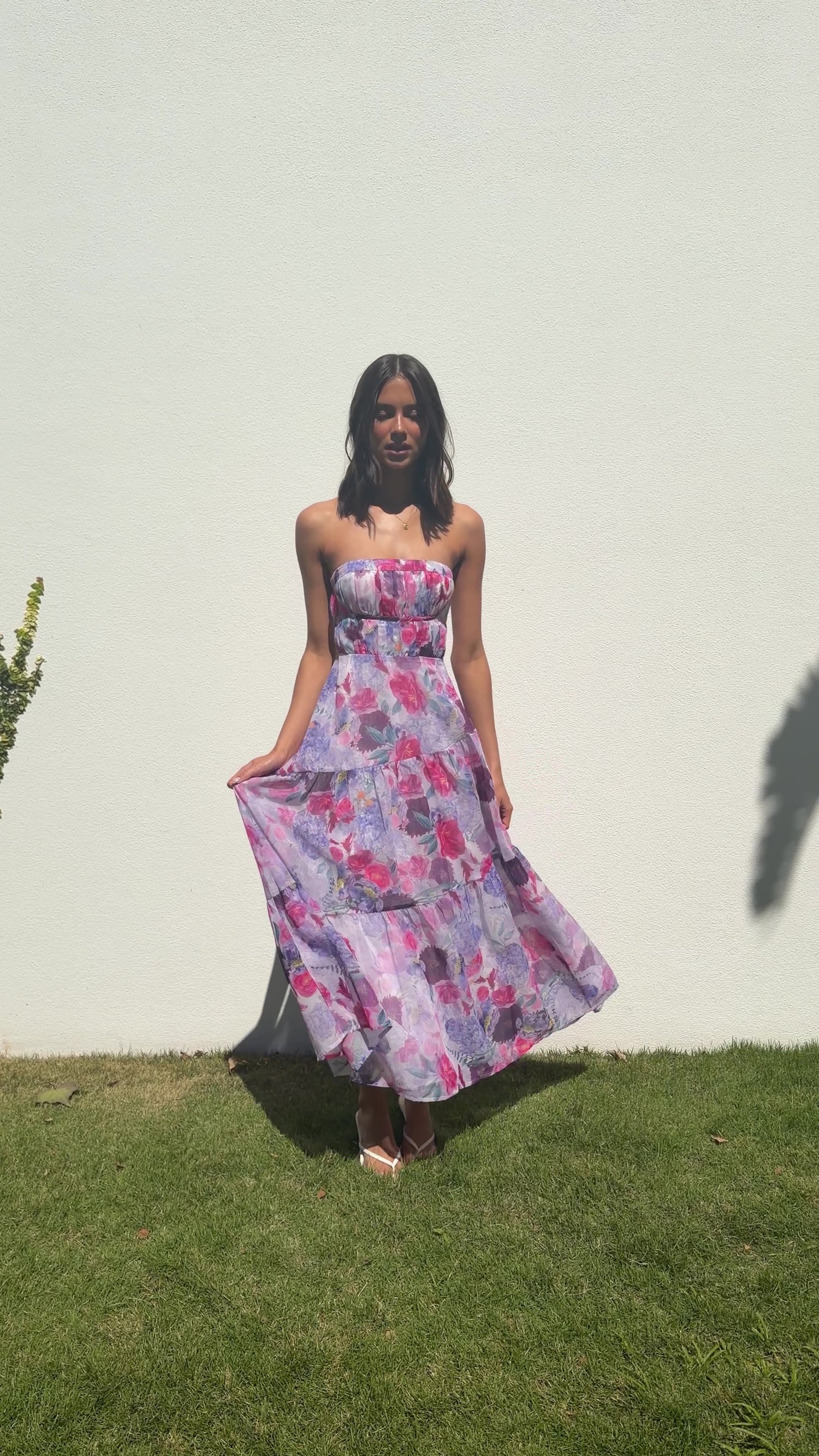 Skylah Maxi Dress - Pink/Purple Floral - Billy J