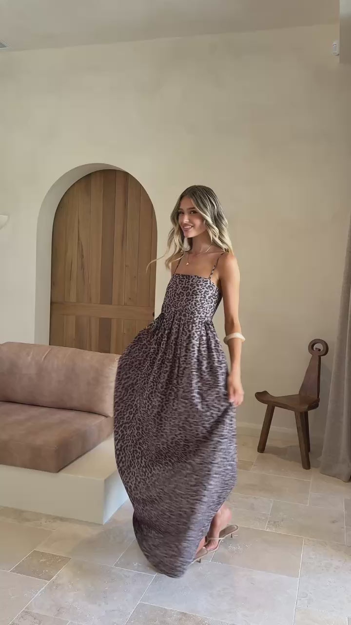 Pippa Maxi Dress - Leopard Print - Billy J