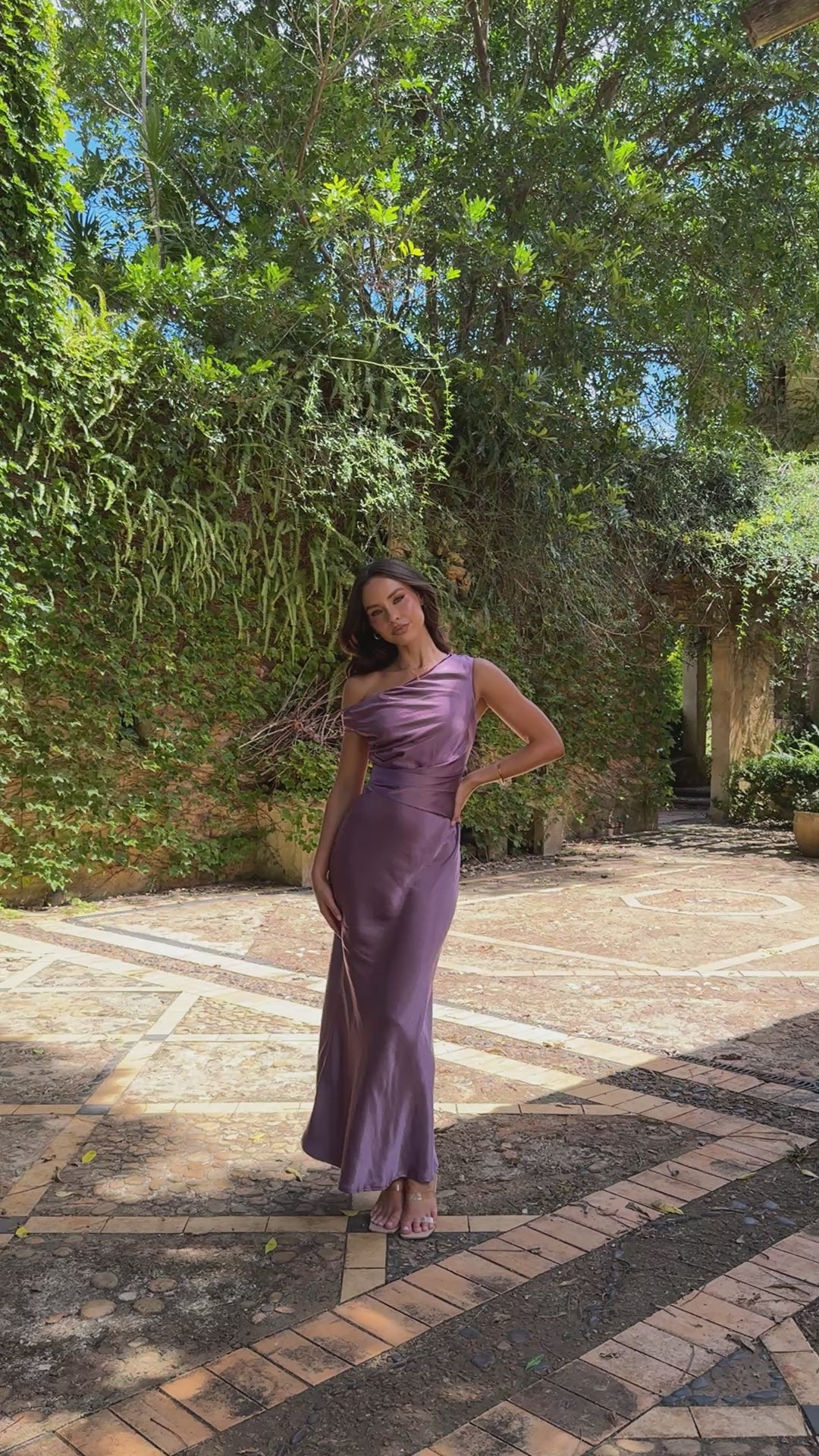 Auria Off Shoulder Maxi Dress - Plum - Billy J