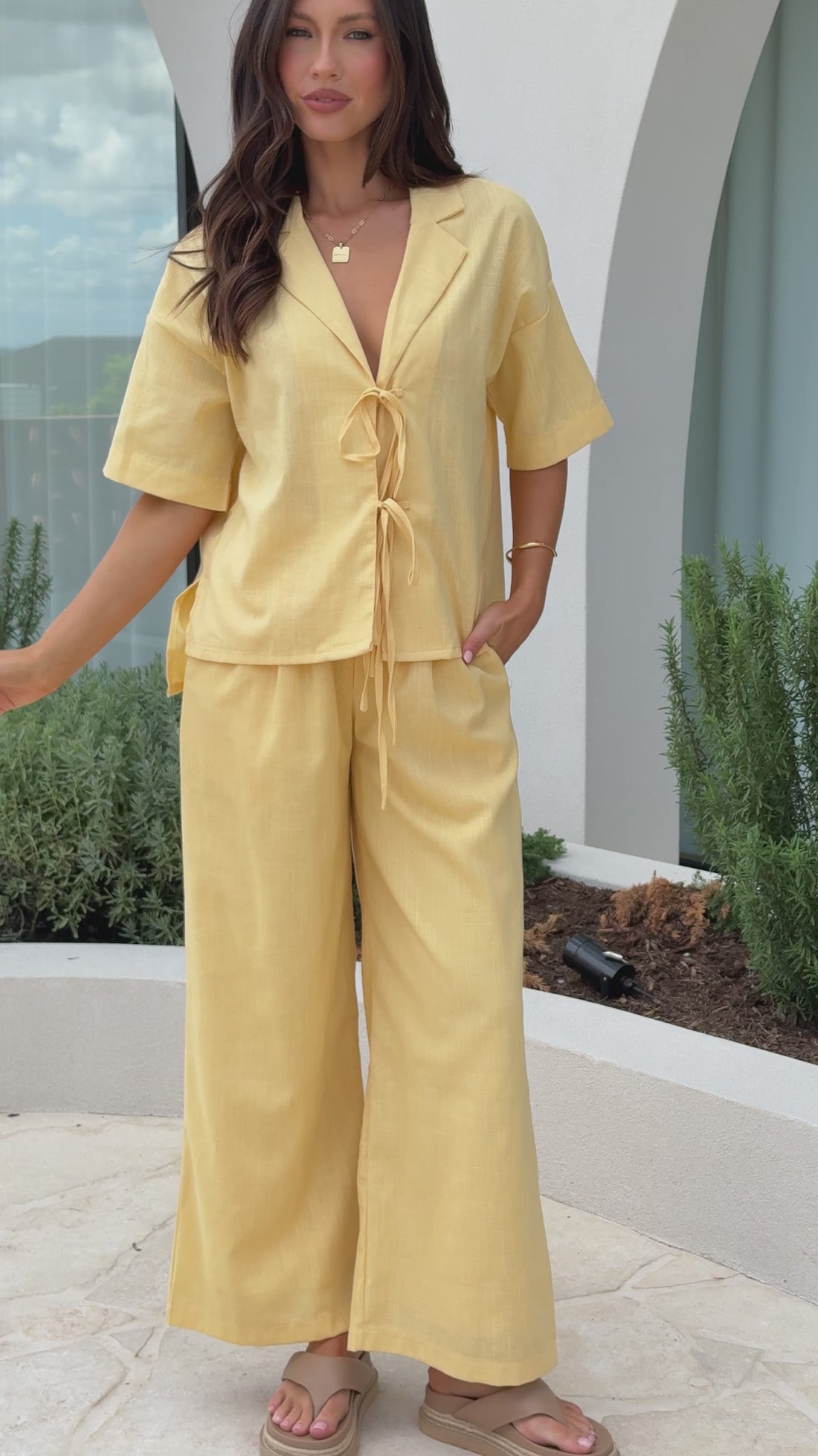 Lexi Linen Pants - Baby Yellow - Billy J