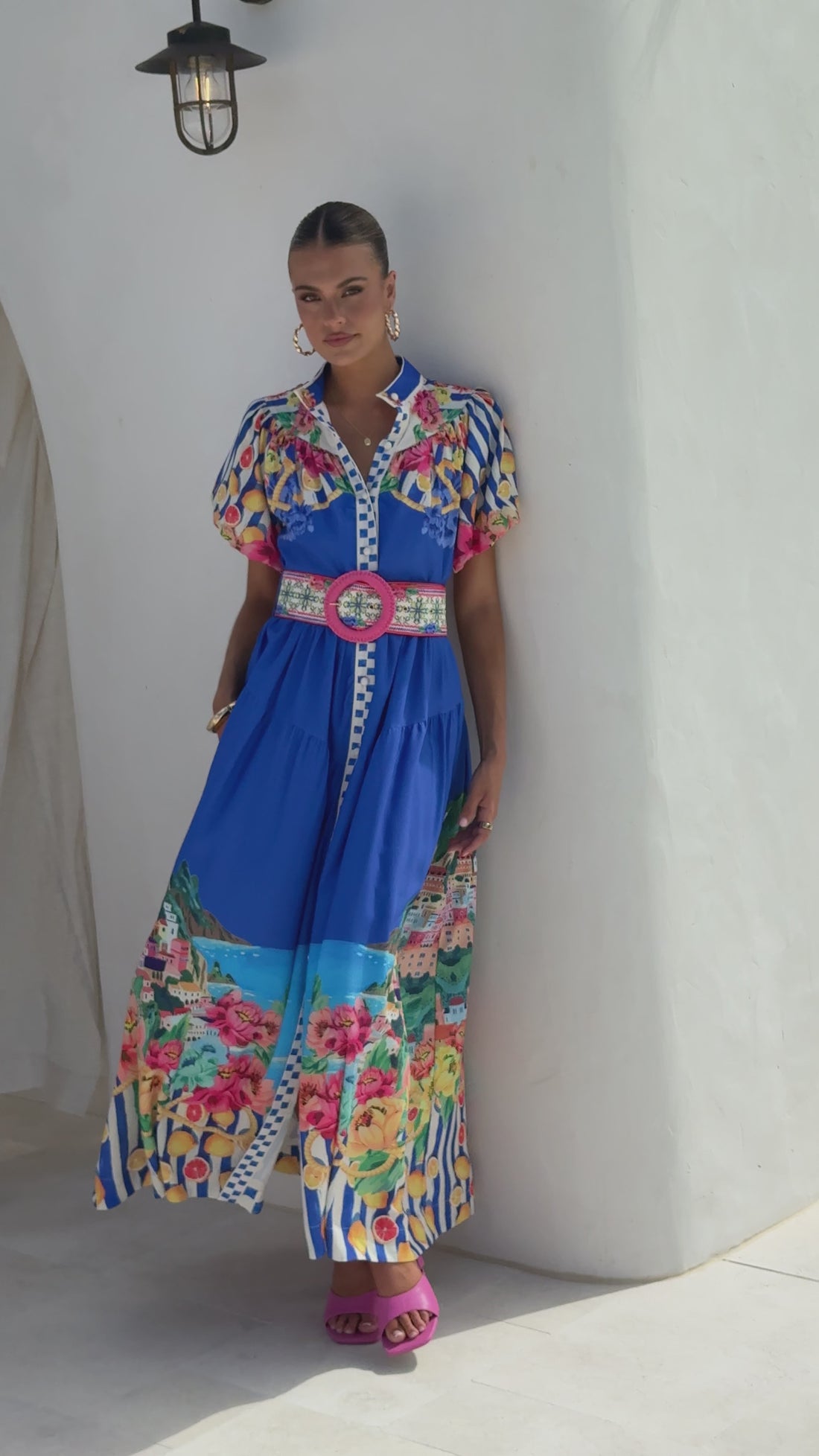 Bloom Maxi Dress - Positano Cobalt - Billy J