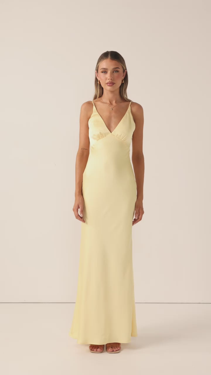 Load video: Ziah Maxi Dress - Lemon - Billy J