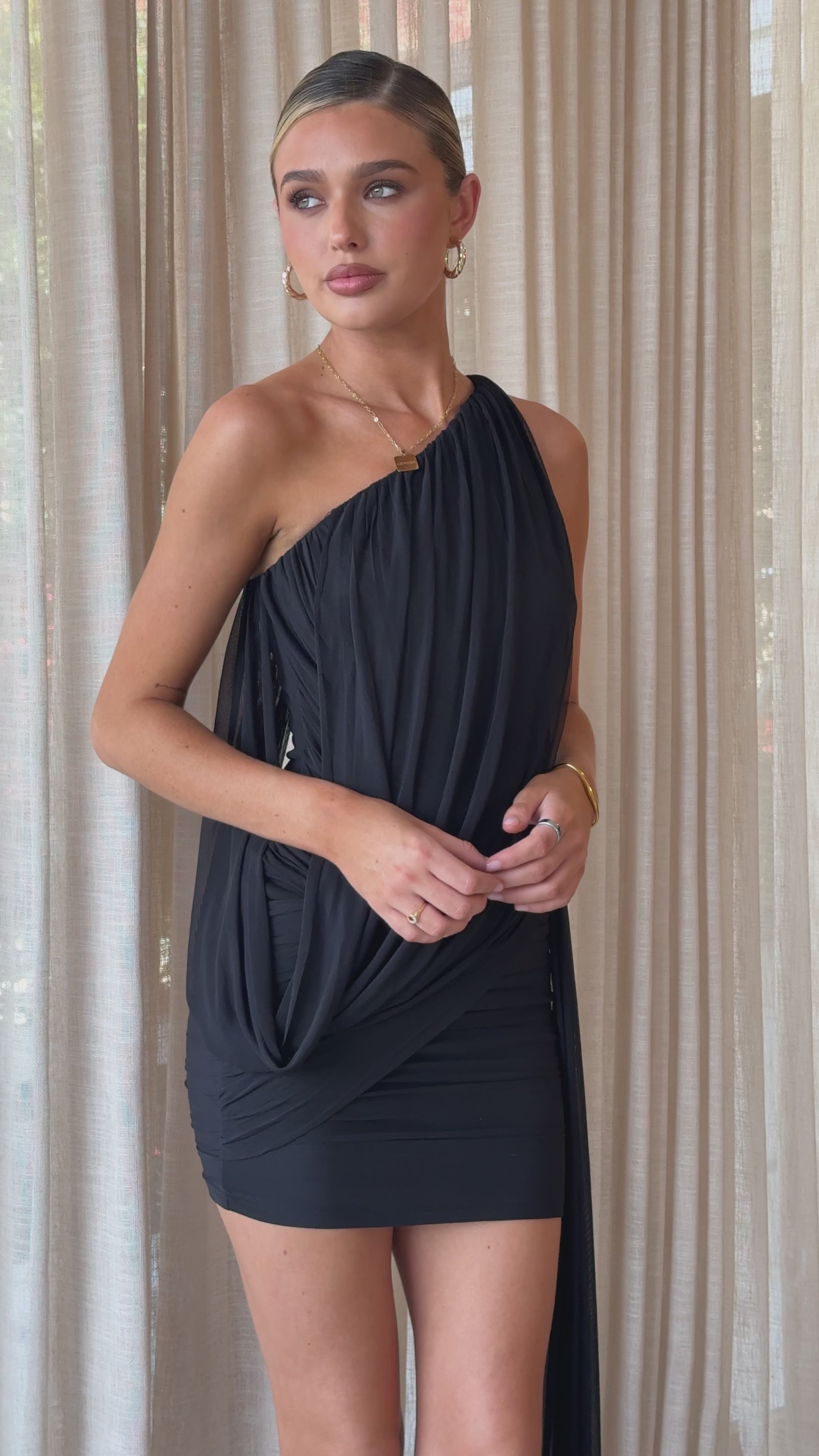 Anastacia Mini Dress - Black - Billy J