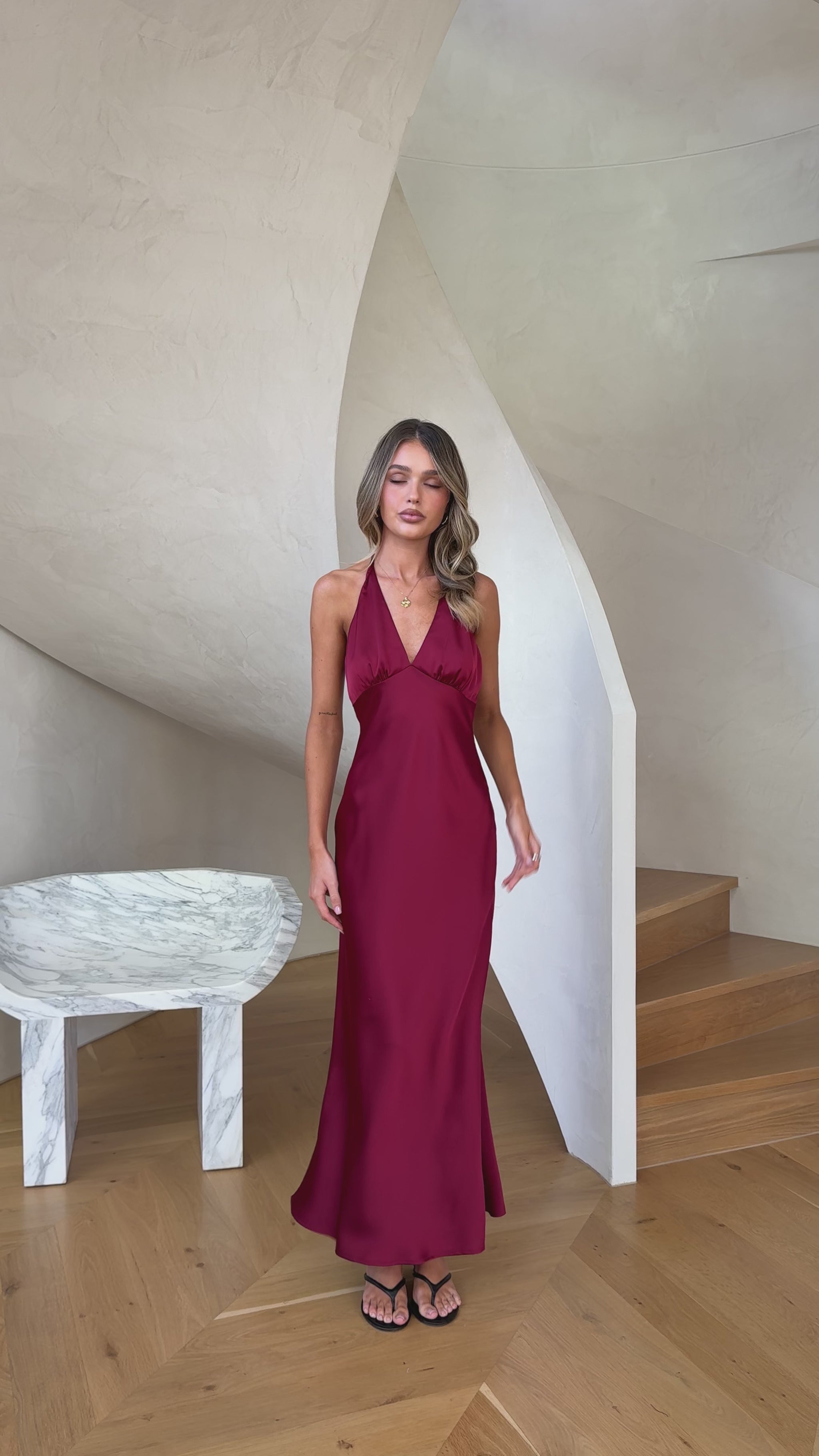 Harlow Maxi Dress - Wine - Billy J