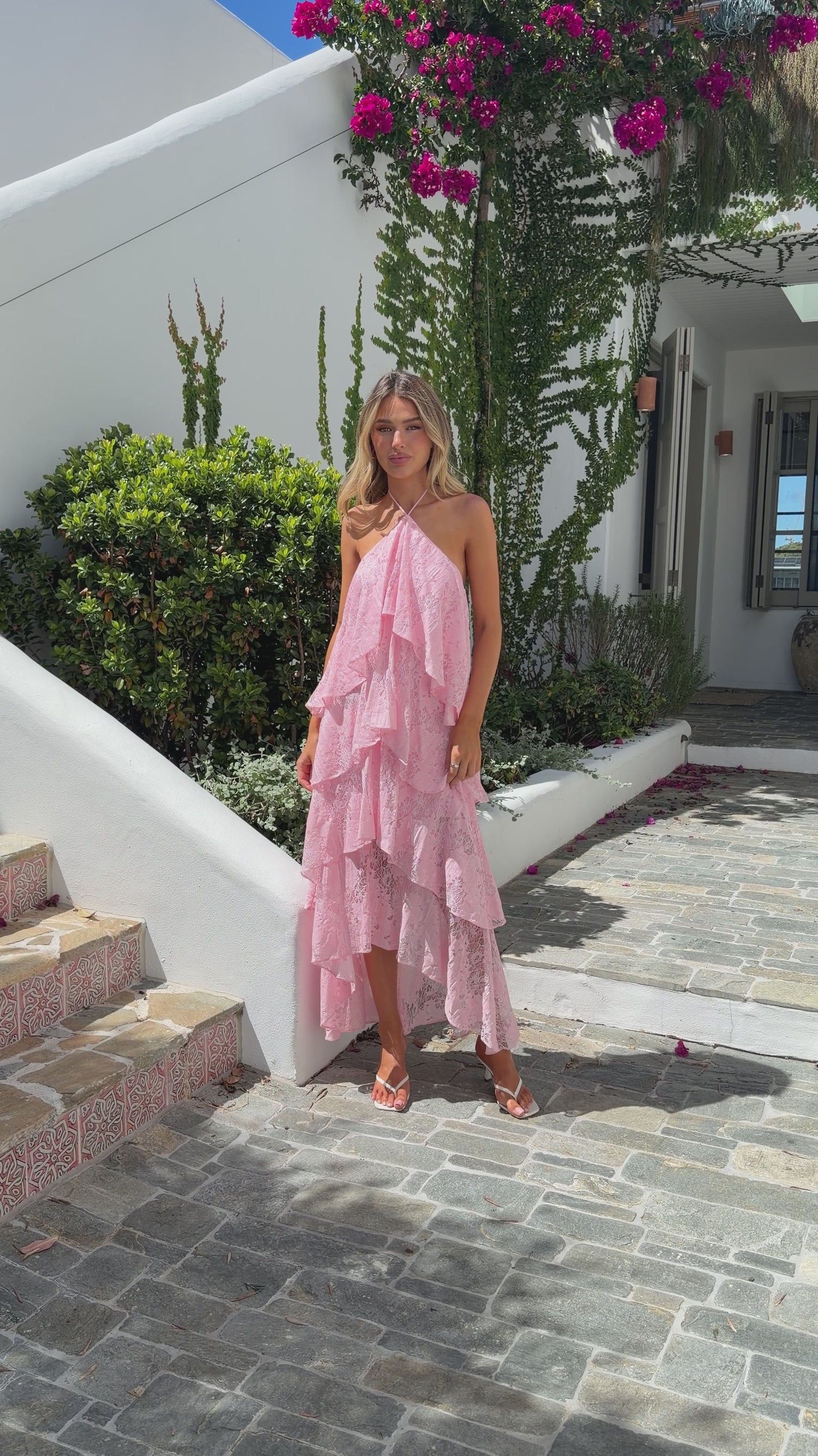 Sora Maxi Dress - Pink Lace - Billy J