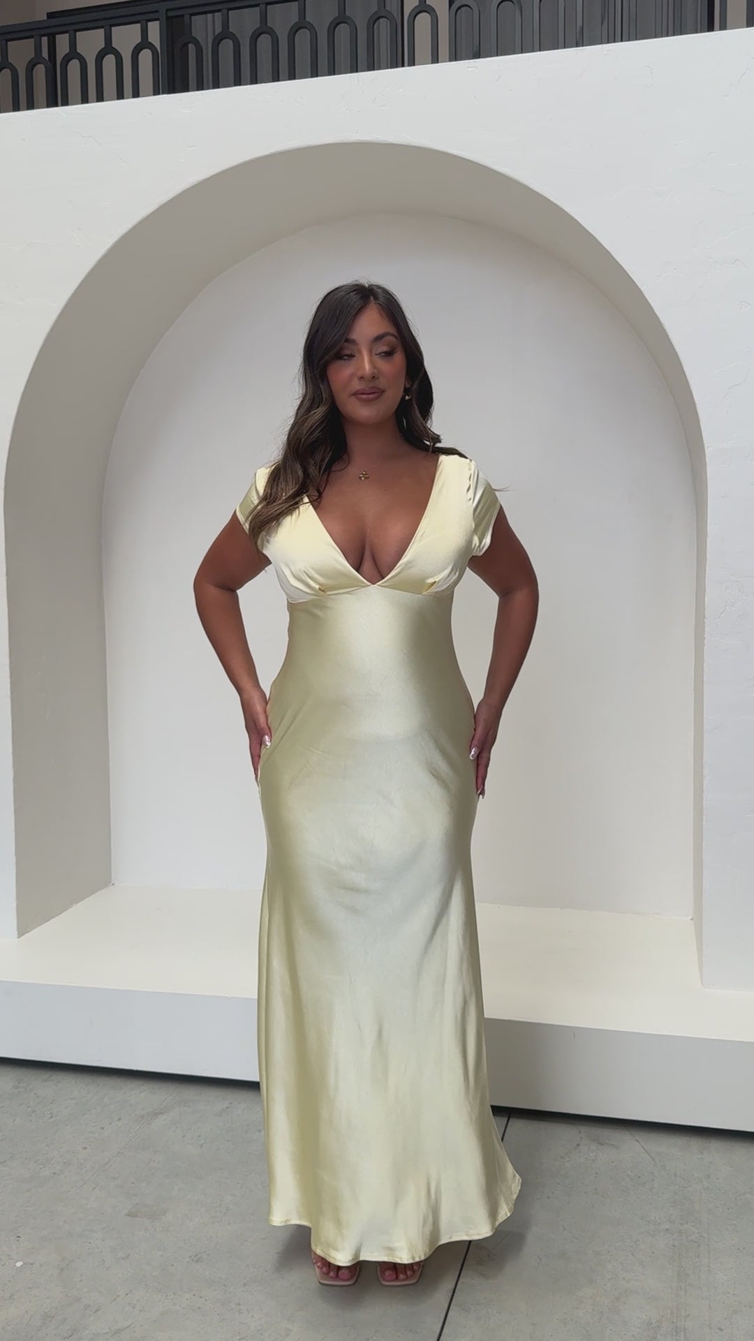 Load video: Amelia Maxi Dress - Yellow - Billy J