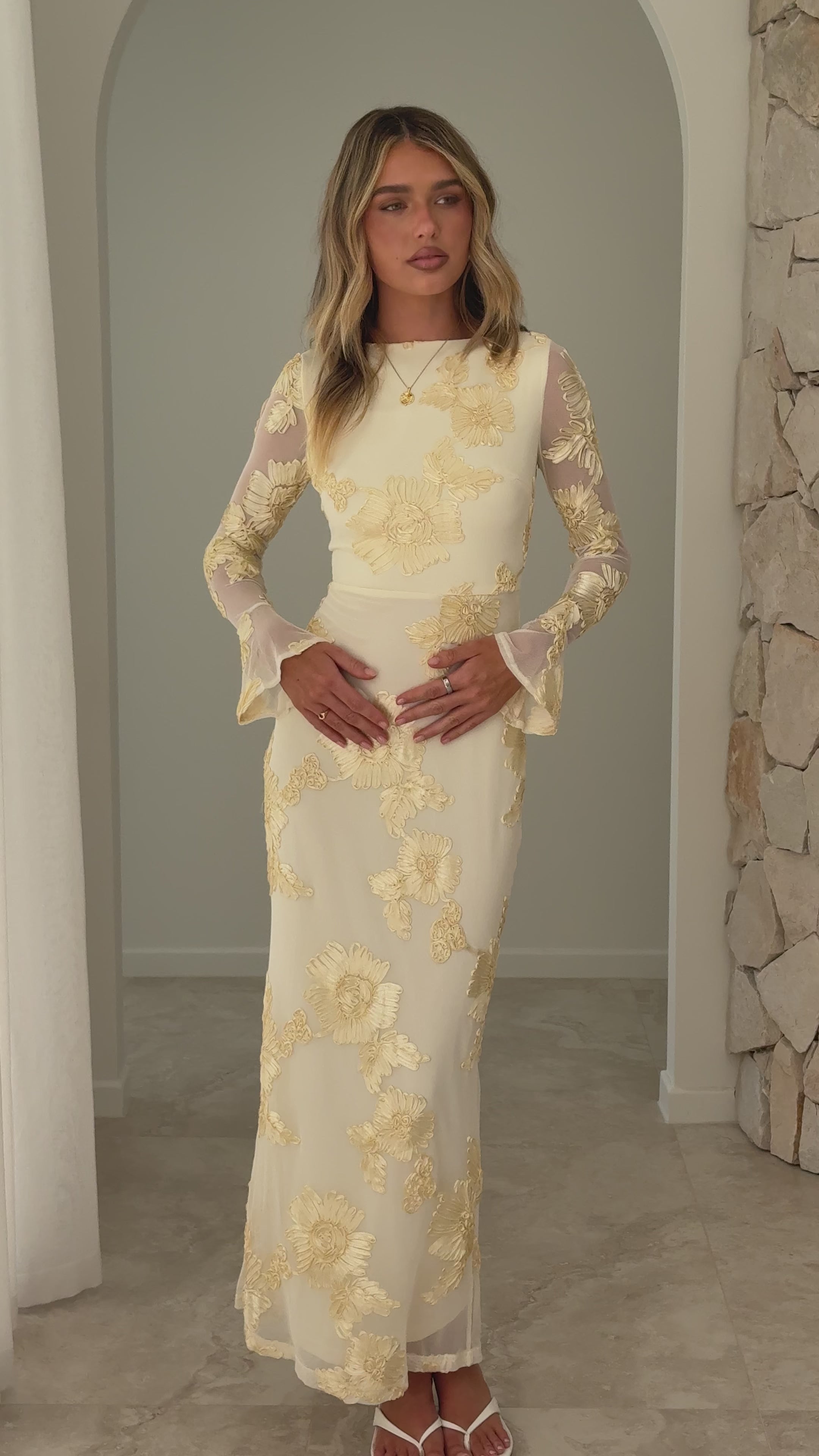 Load video: Lottie Maxi Dress - Yellow