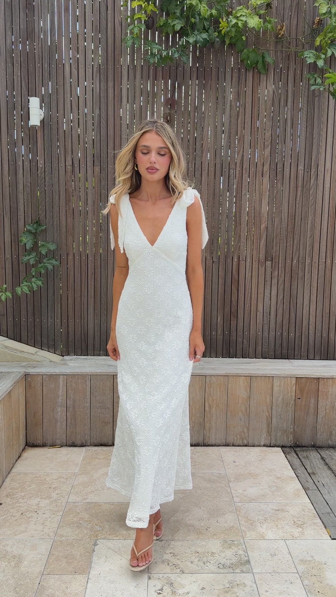 Load video: Kalia Maxi Dress - White - Billy J