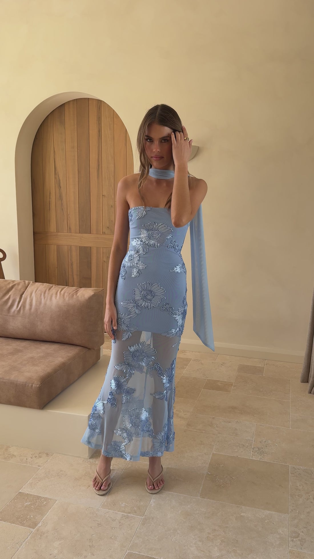 Veya Strapless Maxi Dress - Blue - Billy J