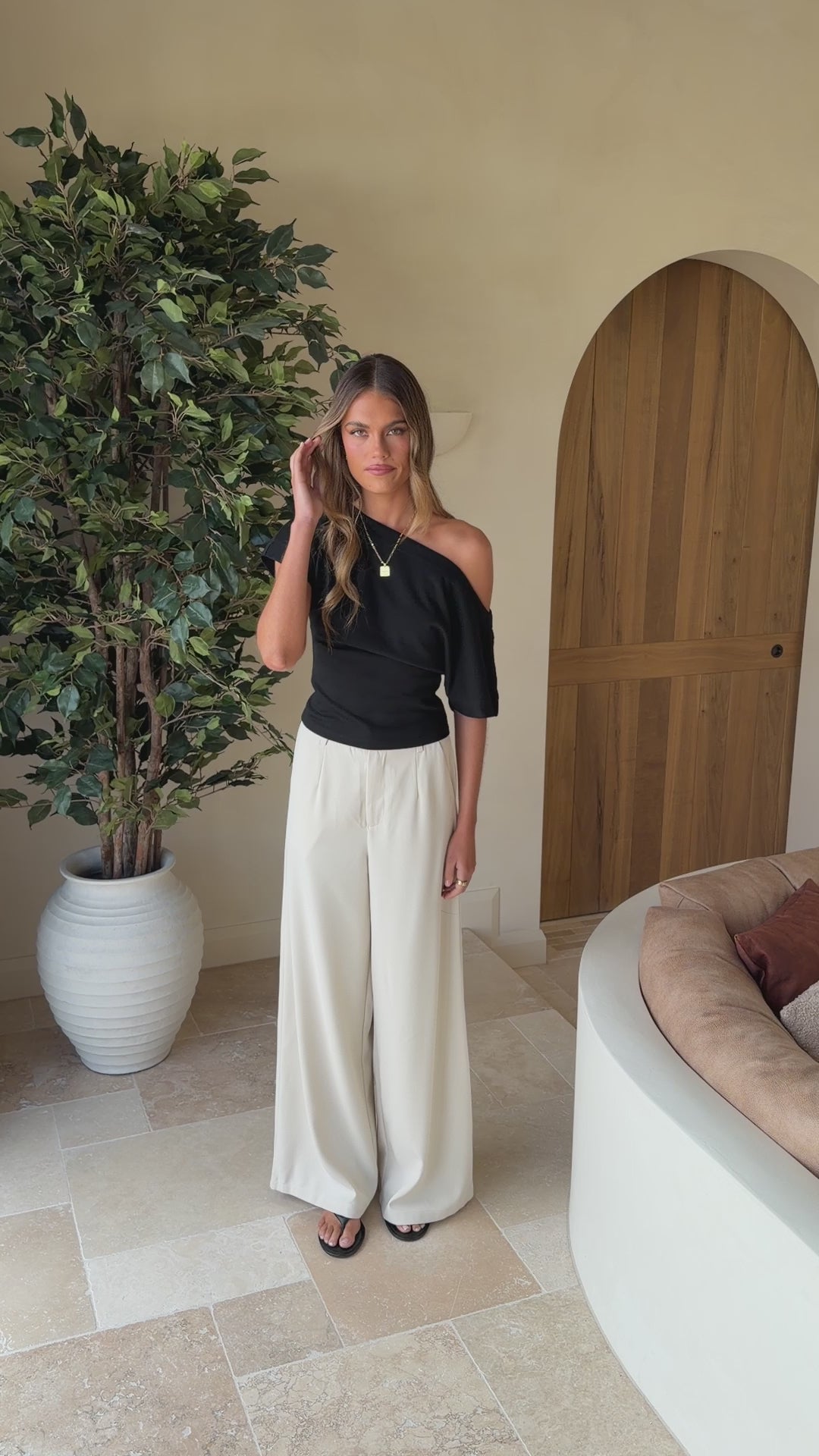 Maeva Tailored Pants - Beige - Billy J