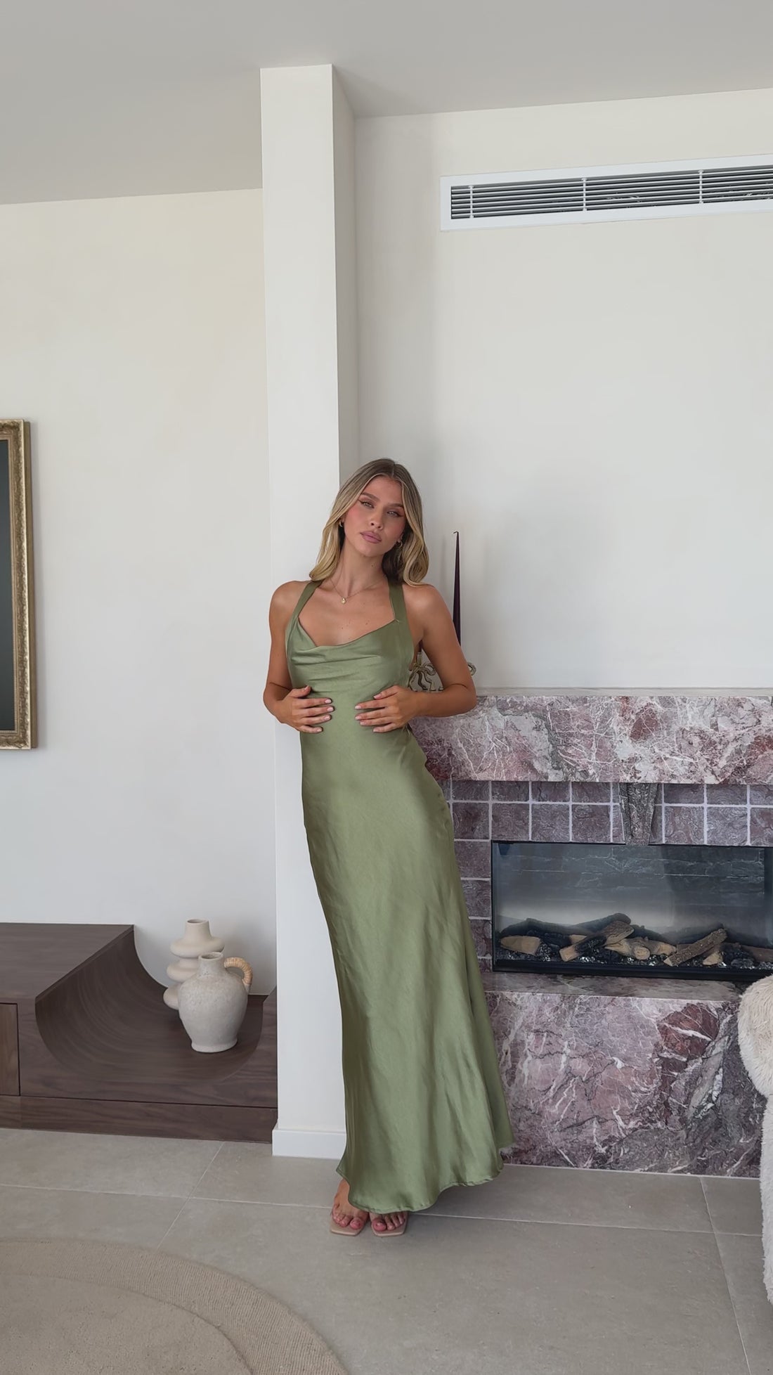 Eva Maxi Dress - Olive - Billy J