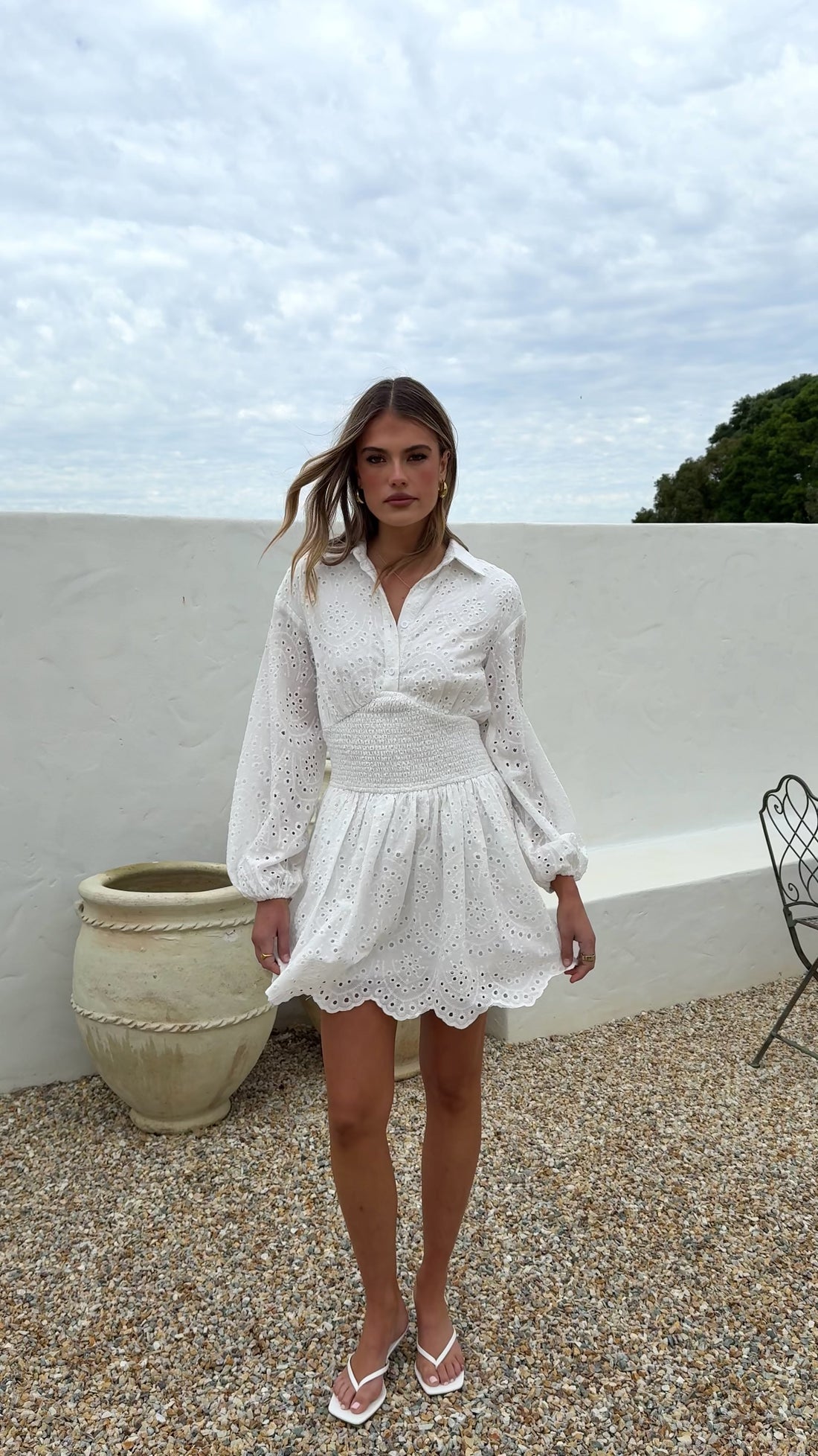 Brittney Long Sleeve Mini Dress - White - Buy Women's Dresses