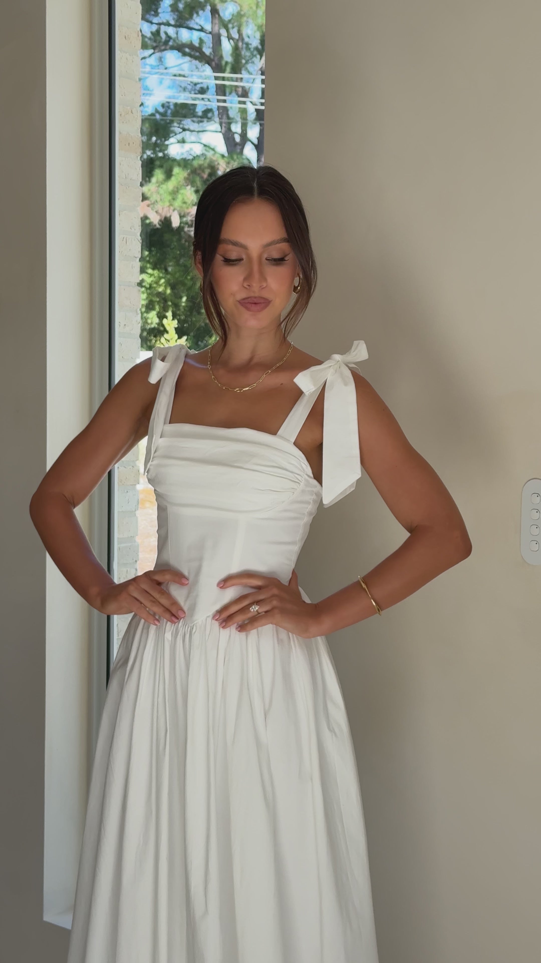 Load video: Haisley Maxi Dress - White - Billy J
