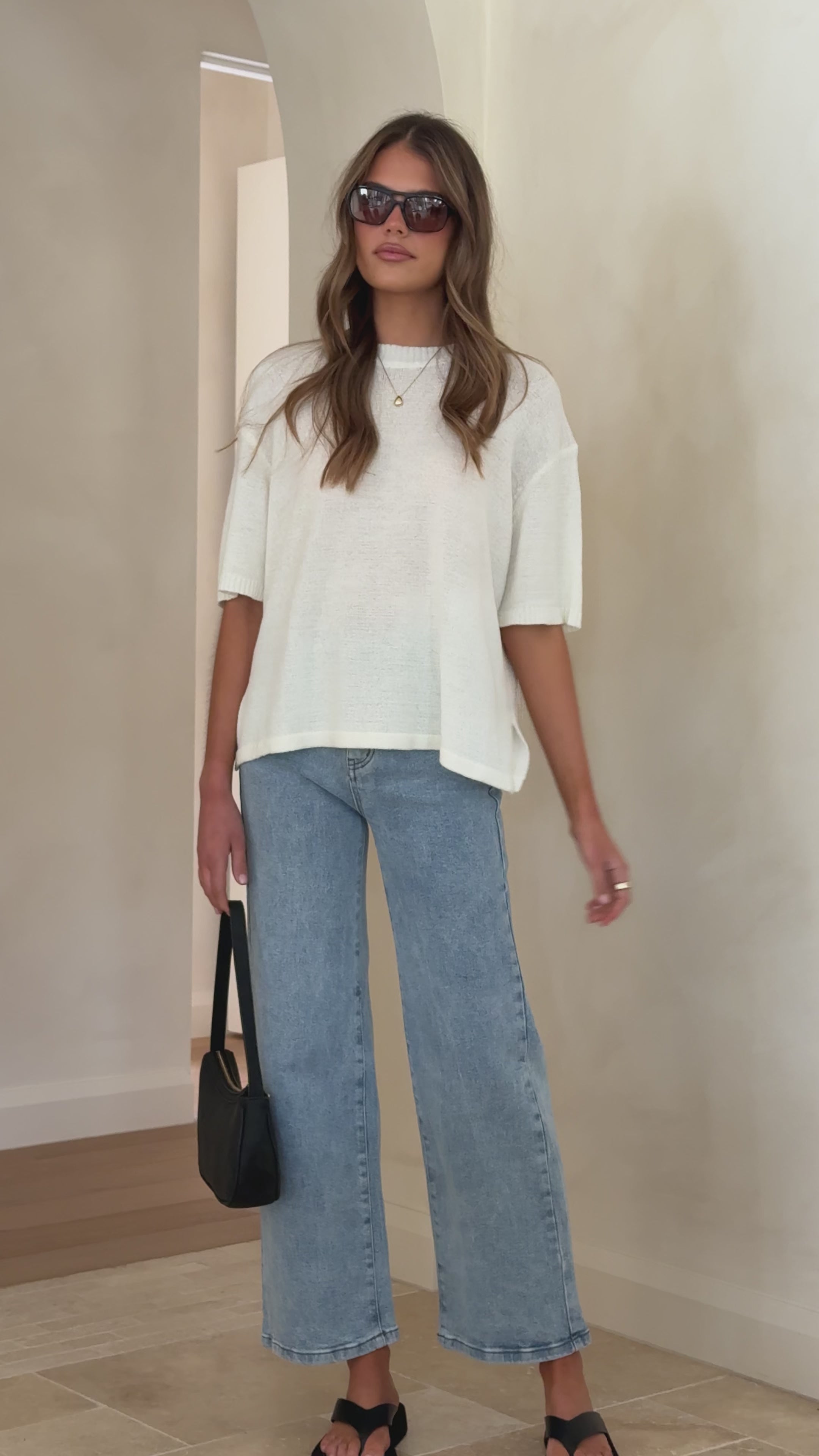 Load video: Vinnie Straight Leg Jeans - Light Blue - Billy J