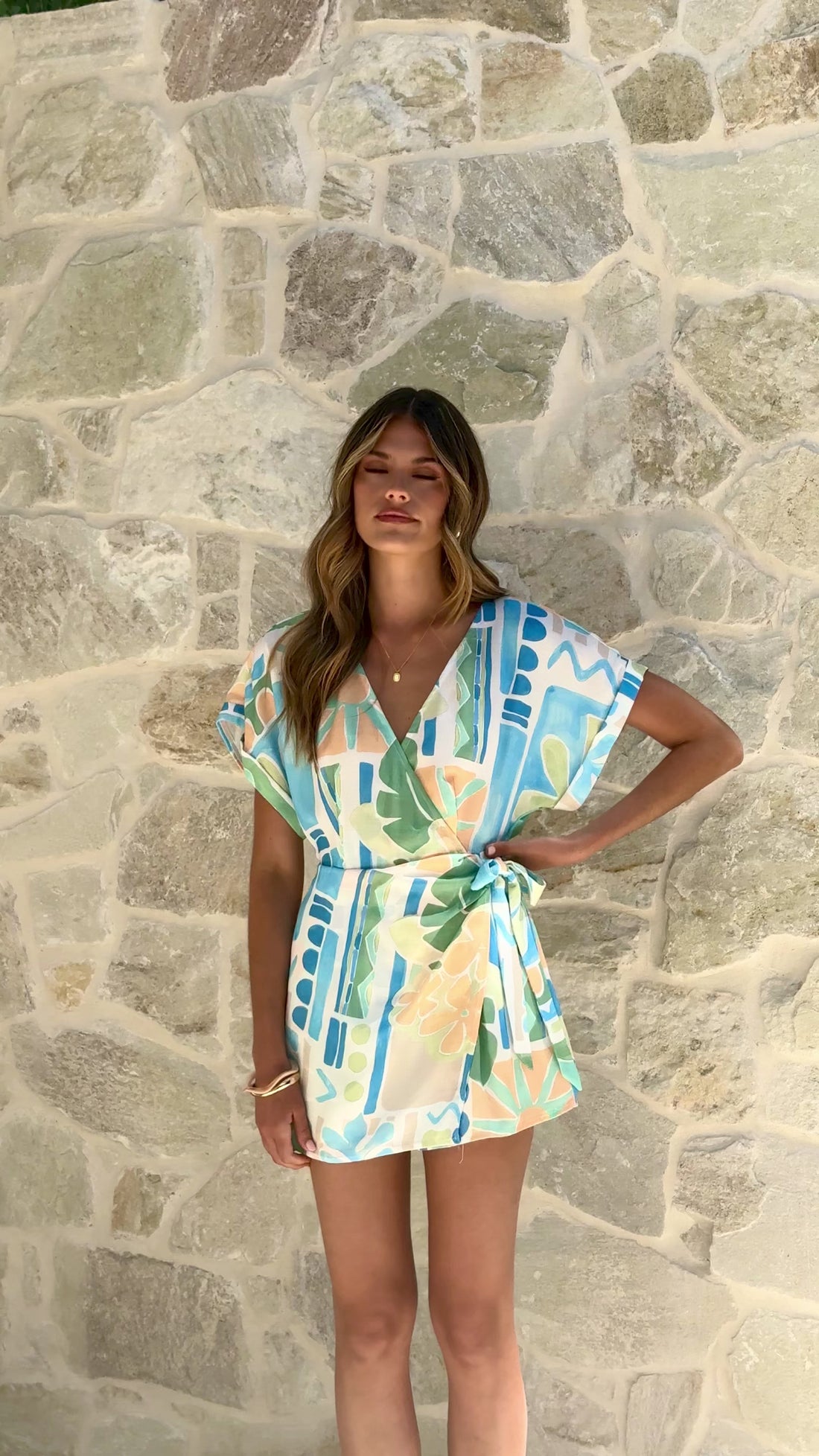 Alicia Wrap Playsuit - Summer Breeze - Billy J