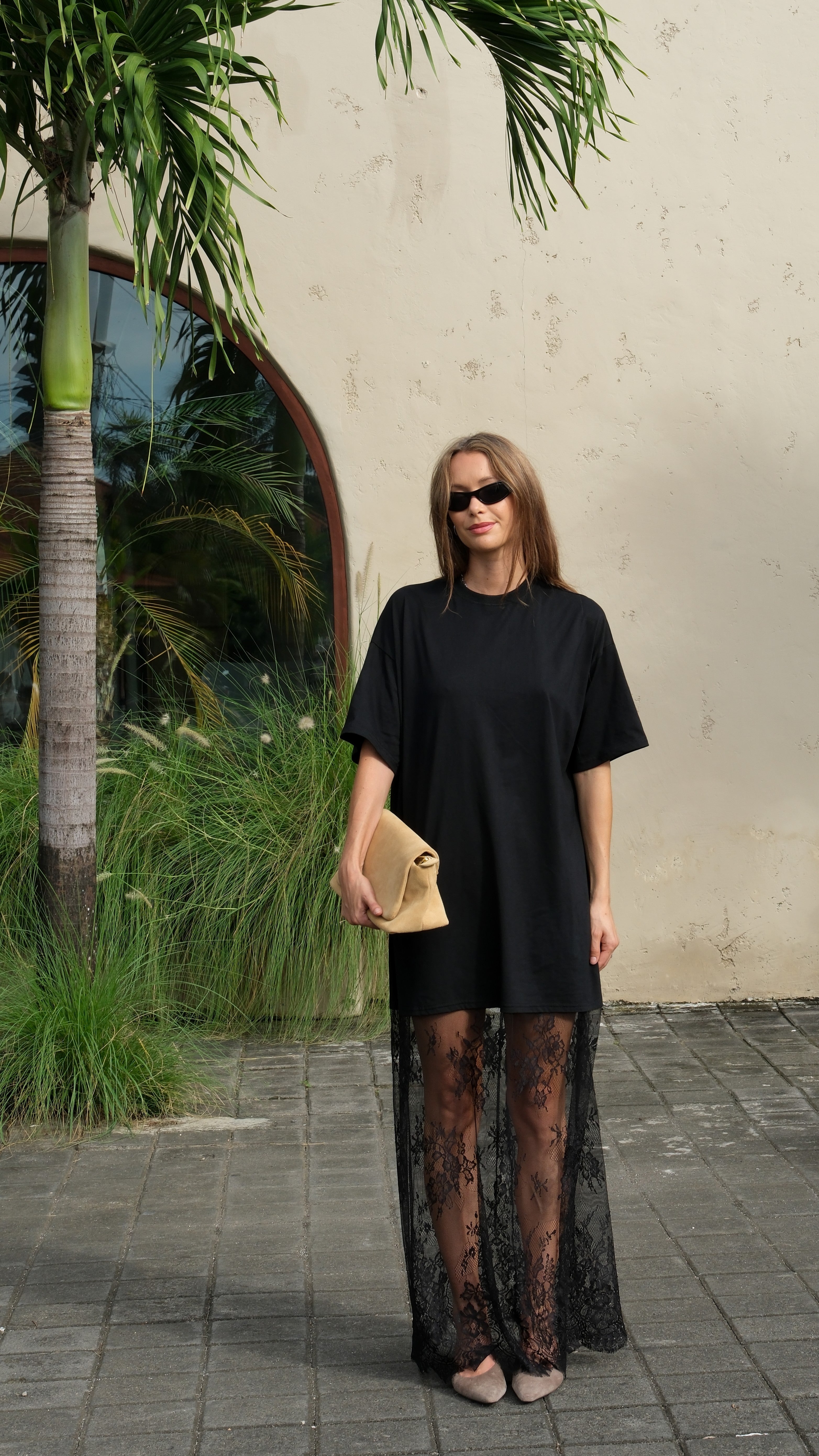 Raina T-Shirt Maxi Dress - Black Lace - Buy Women's Dresses - Billy J